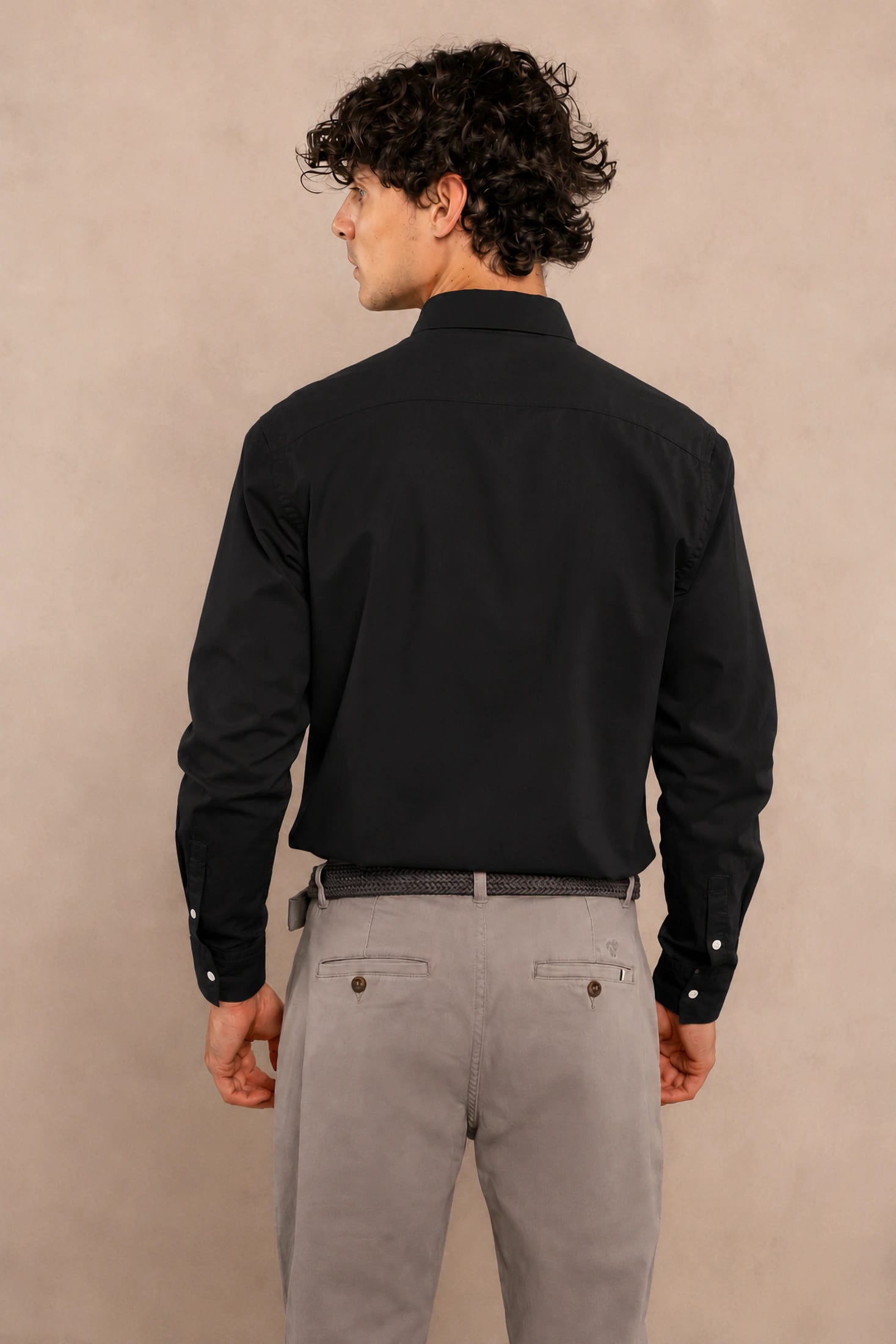 Camisa Antimanchas Popelina Negro Logo Gris Claro - Talla Regular - imagen 5