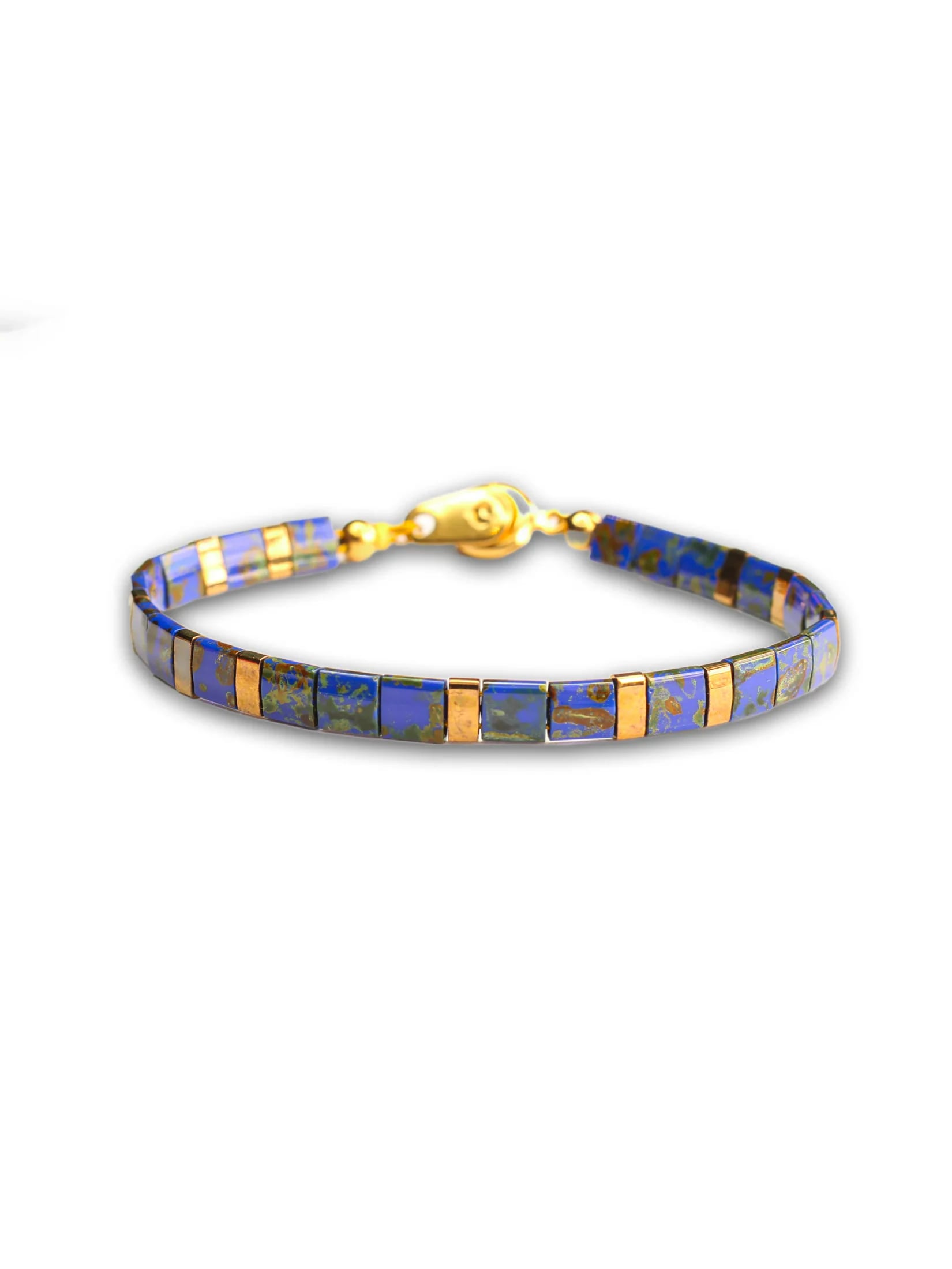 Brazalete Miyuki Tila Azul Marmolizado - imagen 2