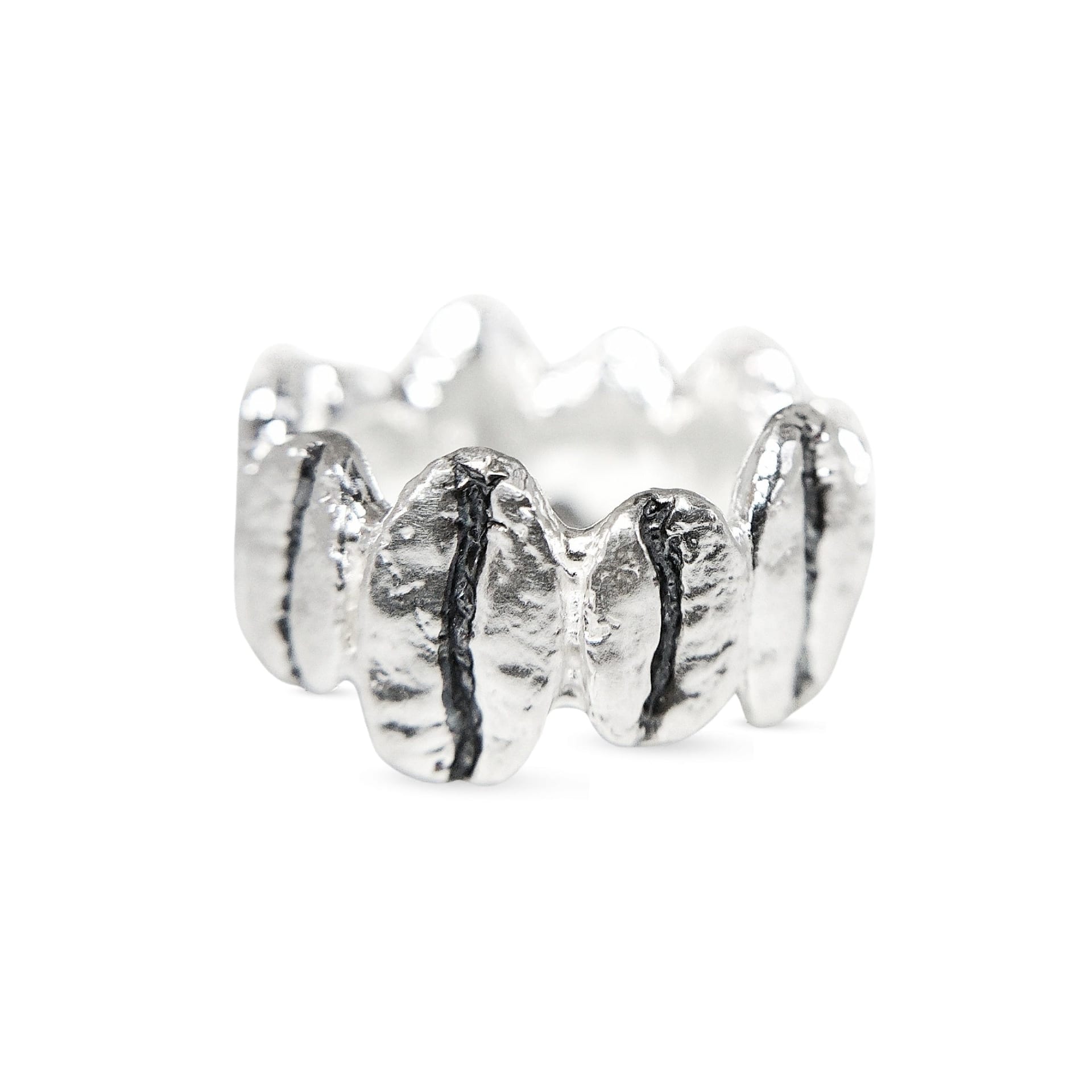 Anillo multi Café Gesha + Caturra en plata envejecida ajustable - imagen 1