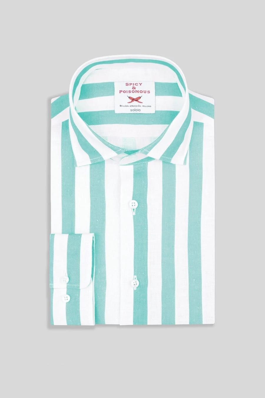 Men's linen shirt sky striped - imagen 4