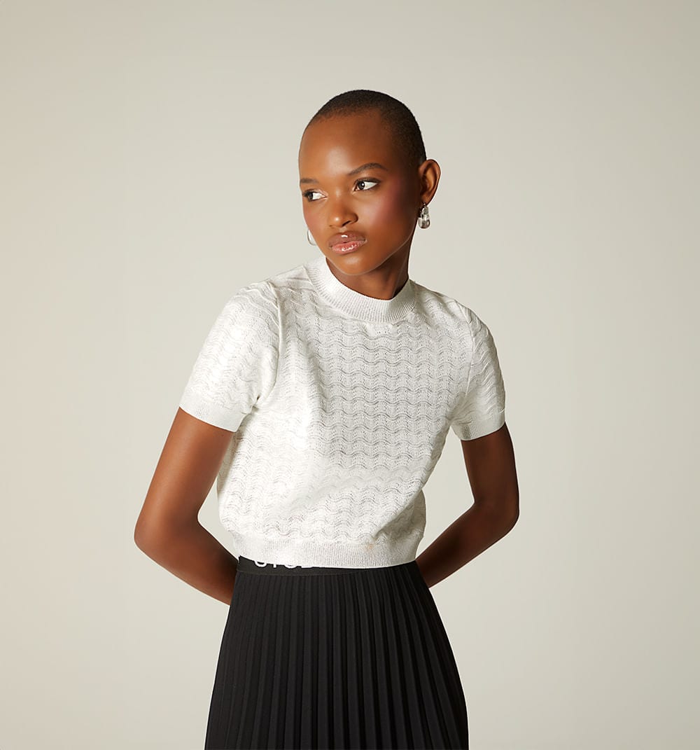 Blusa tejida efecto foil - imagen 2