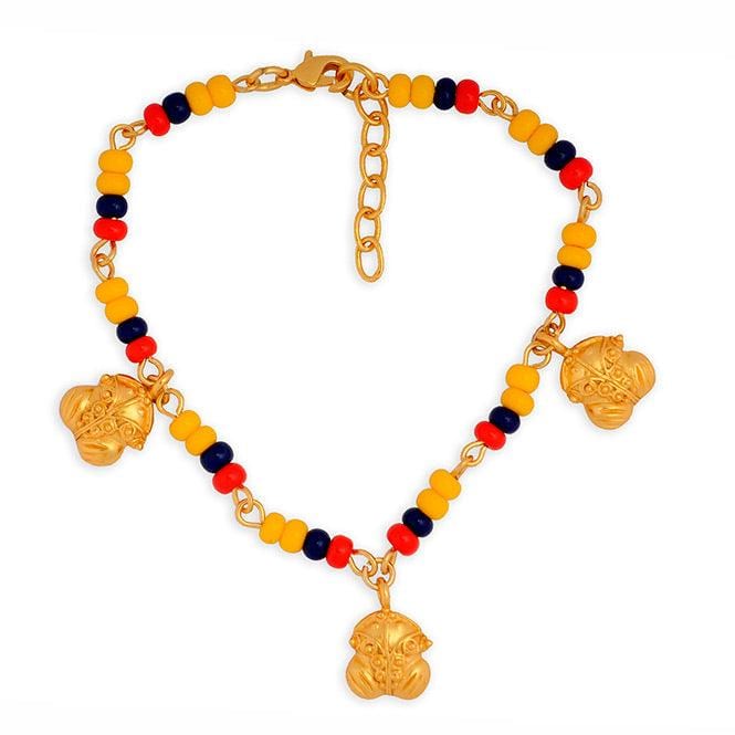Pulsera Colombia con 3 Dijes Mini Rana de Bolas Tairona - imagen 1