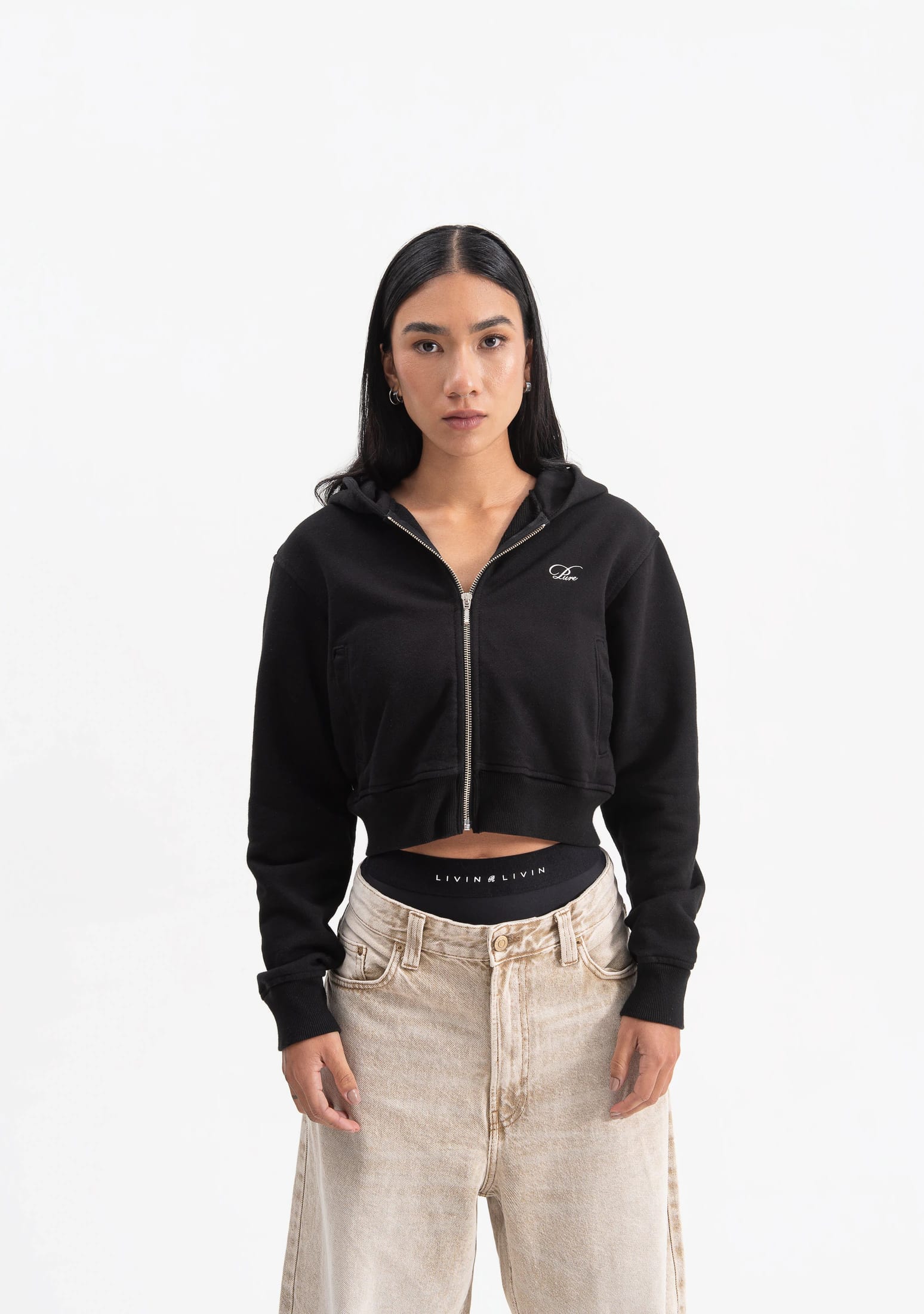 knockout woman black hoodie - imagen 2