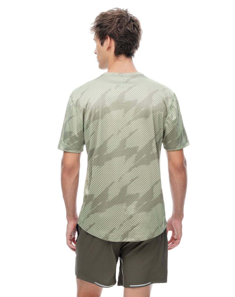 Camiseta deportiva control de humedad verde estampada hombre - imagen 2