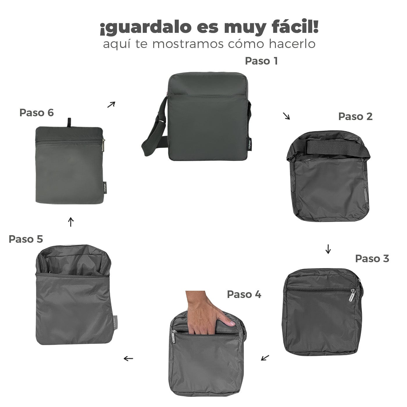 Bolso Manos Libres Viajero puffer Verde Militar - imagen 6