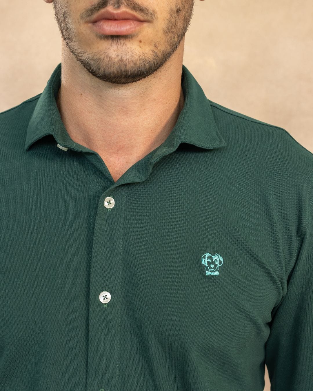 Camisa Antimanchas piqu  Verde Esmeralda - imagen 2