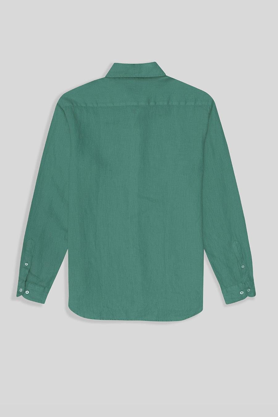 men’s linen shirt green persa basic - imagen 3
