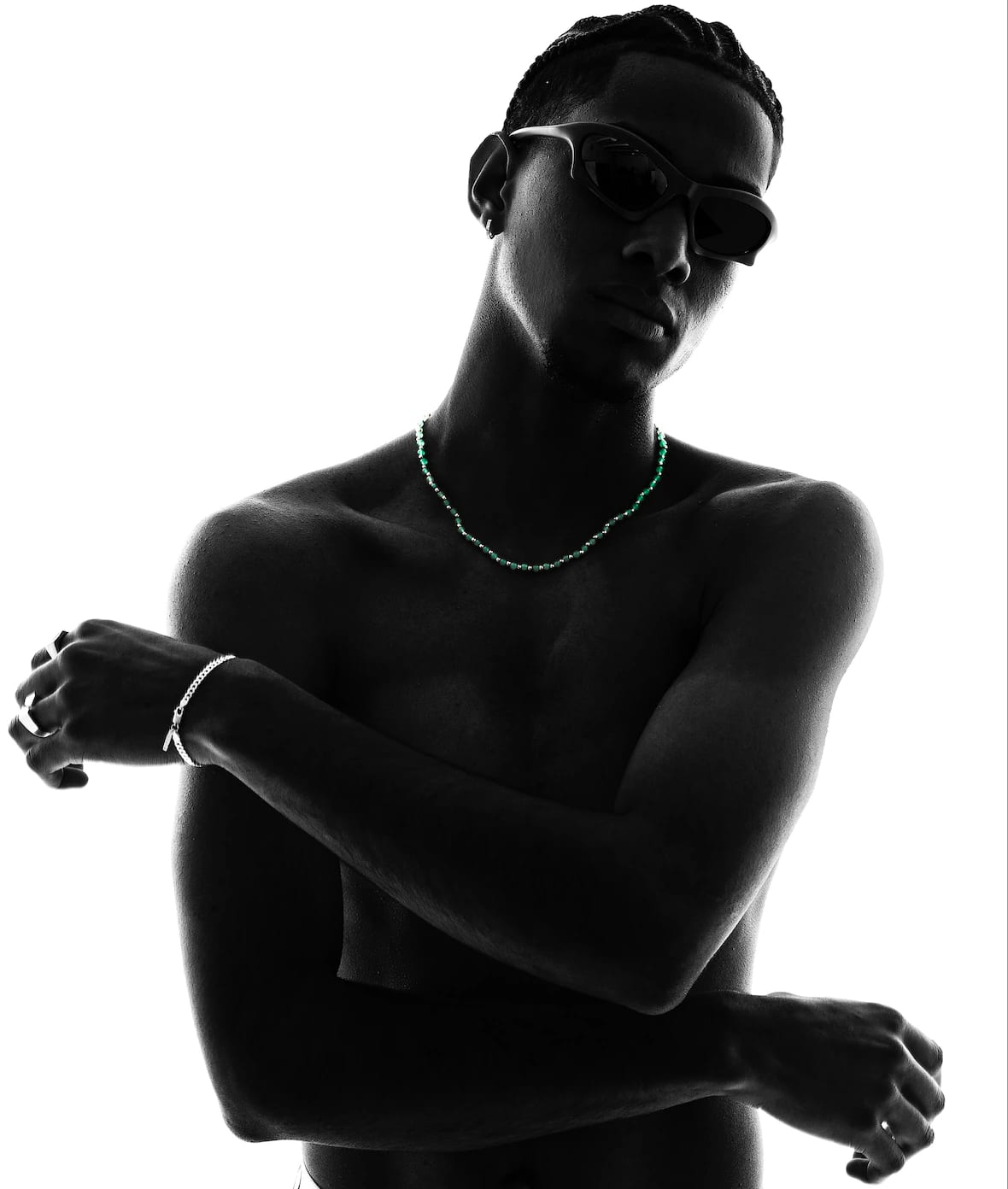GREEN MIST NECKLACE | COLLAR CON BALINES EN PLATA Y ÁGATAS - imagen 2
