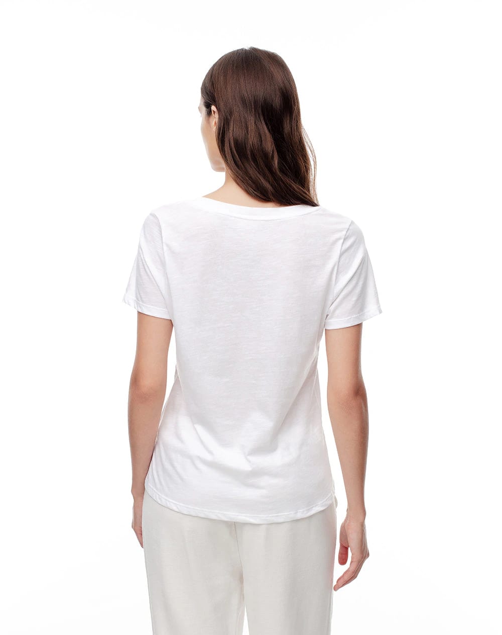 Camiseta regular algodón blanca mujer - imagen 2