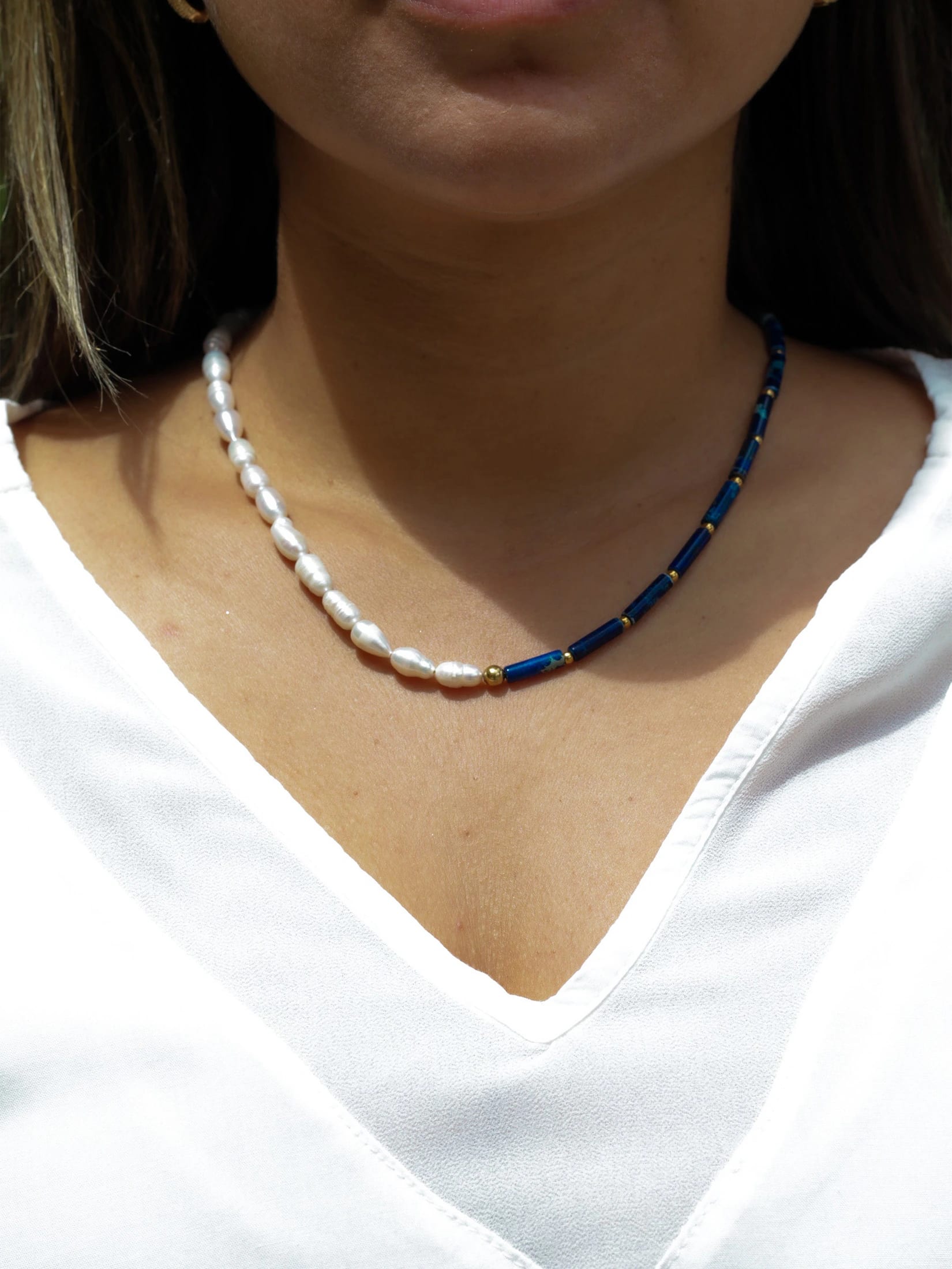 Collar Perla de Rio y Jasper Océano - imagen 5