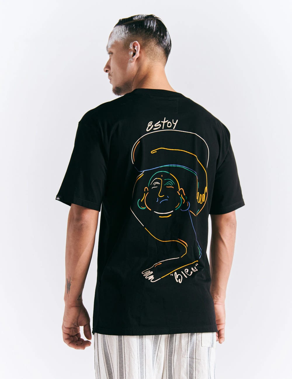 Camiseta Oversize Estoy bien  negro Hombre - imagen 9