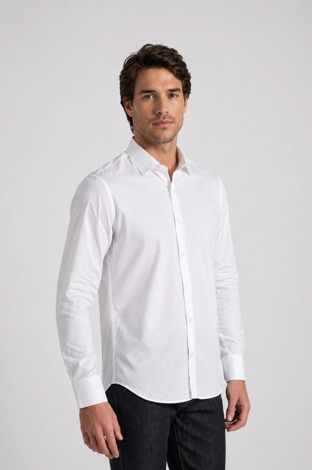 Camisa Classic Algodón Blanco Textura - imagen 1