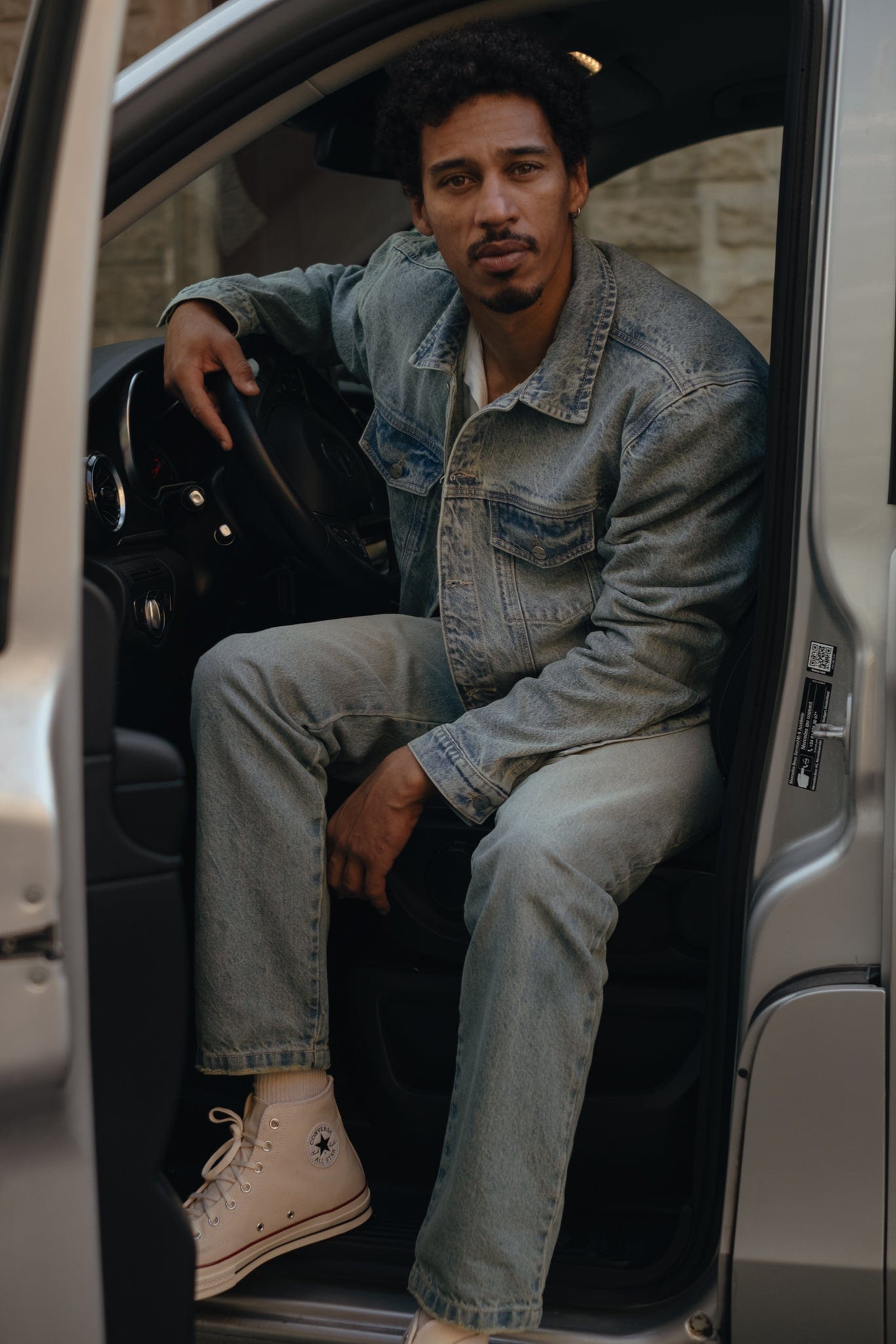 DENIM OVERSIZED JACKET - DIRTY CLEAR BLUE - imagen 3