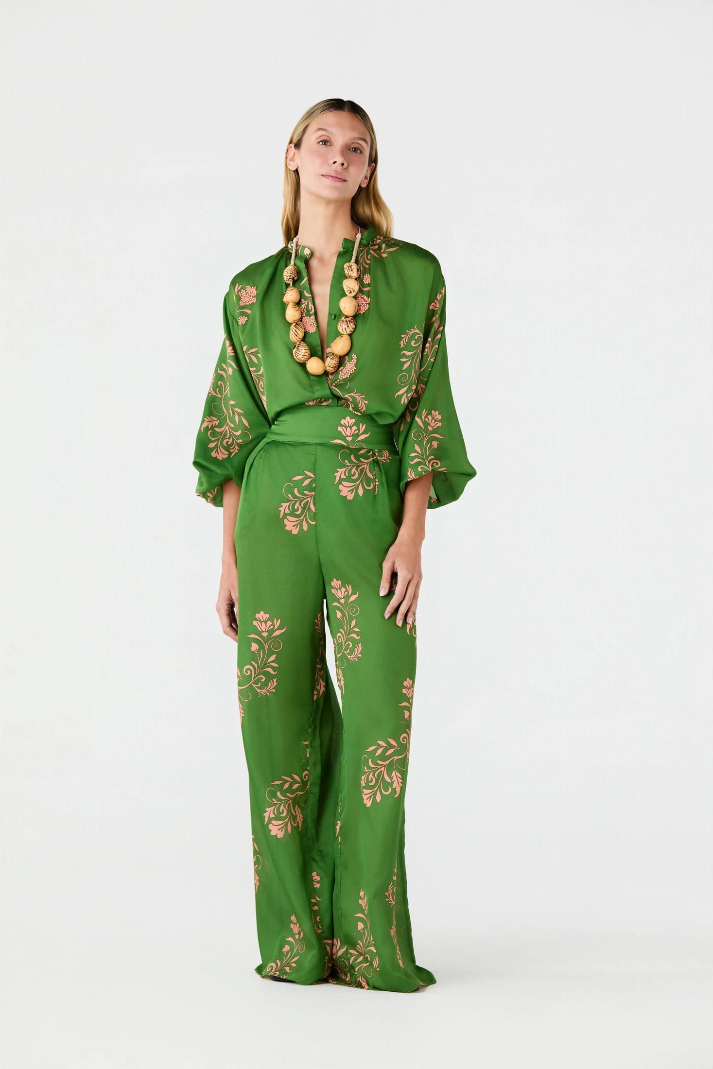 Don Simon Cotton Silk Shirt / Green Buganvilias - imagen 5