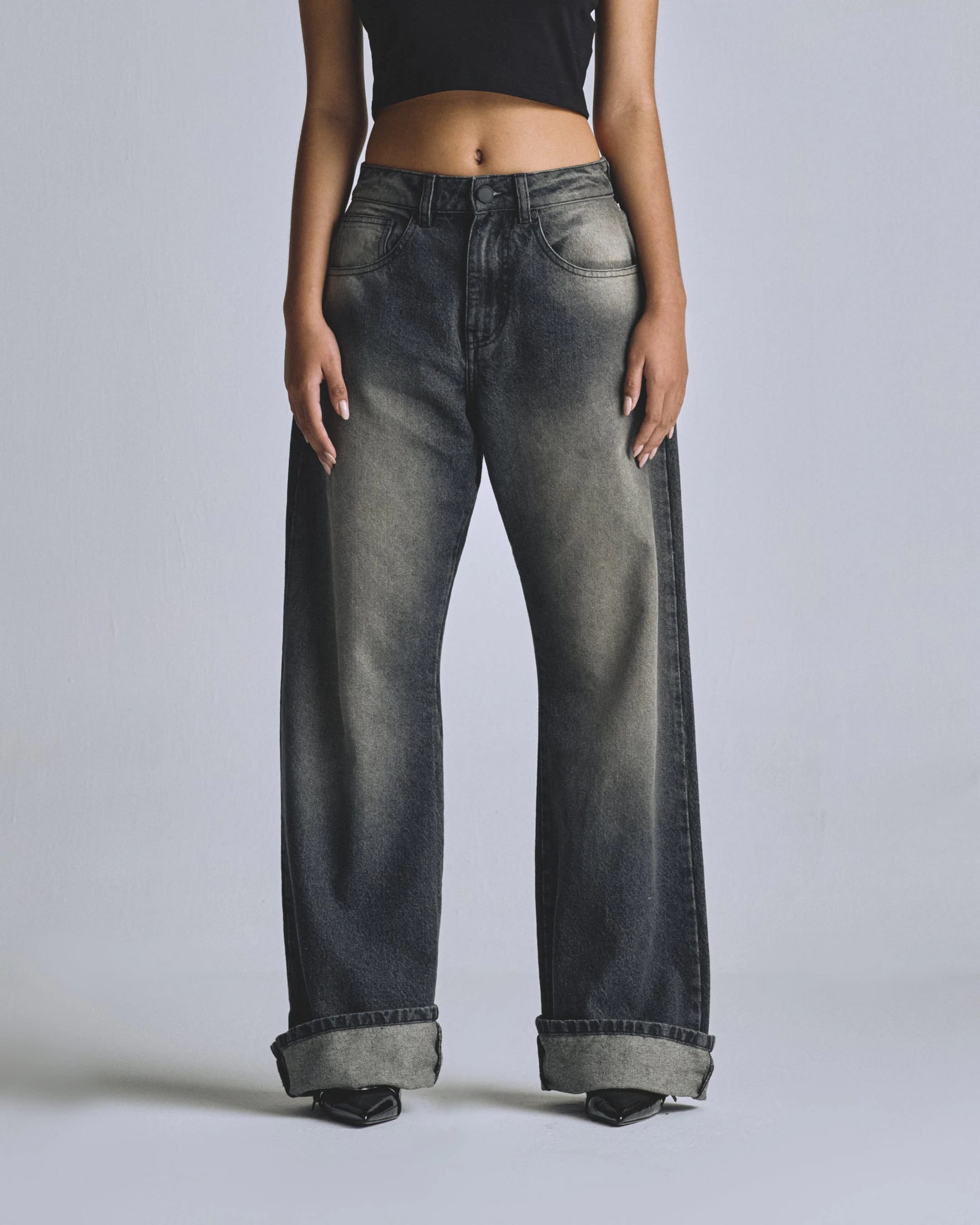 W Basics Undergold Wide Jean Dirty Black - imagen 2