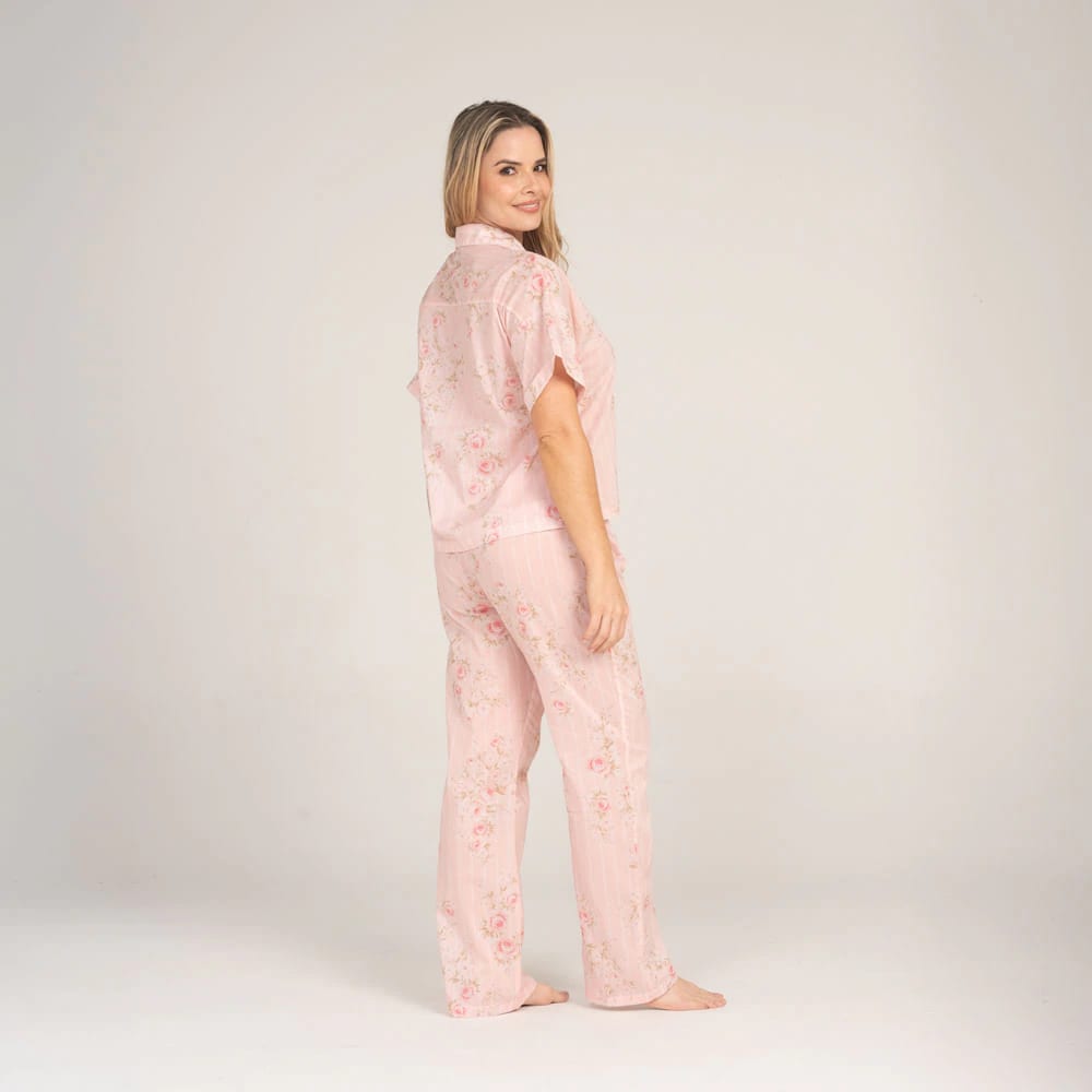 Conjunto de Pijama Pantalón Largo Estampado Mandarina. - imagen 2