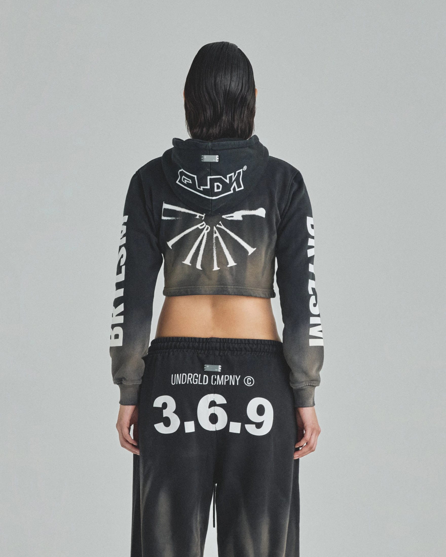 W Spring Pray 4 Love Zip Up Slim Fit Hoodie Sandblast Gray Flame - imagen 7