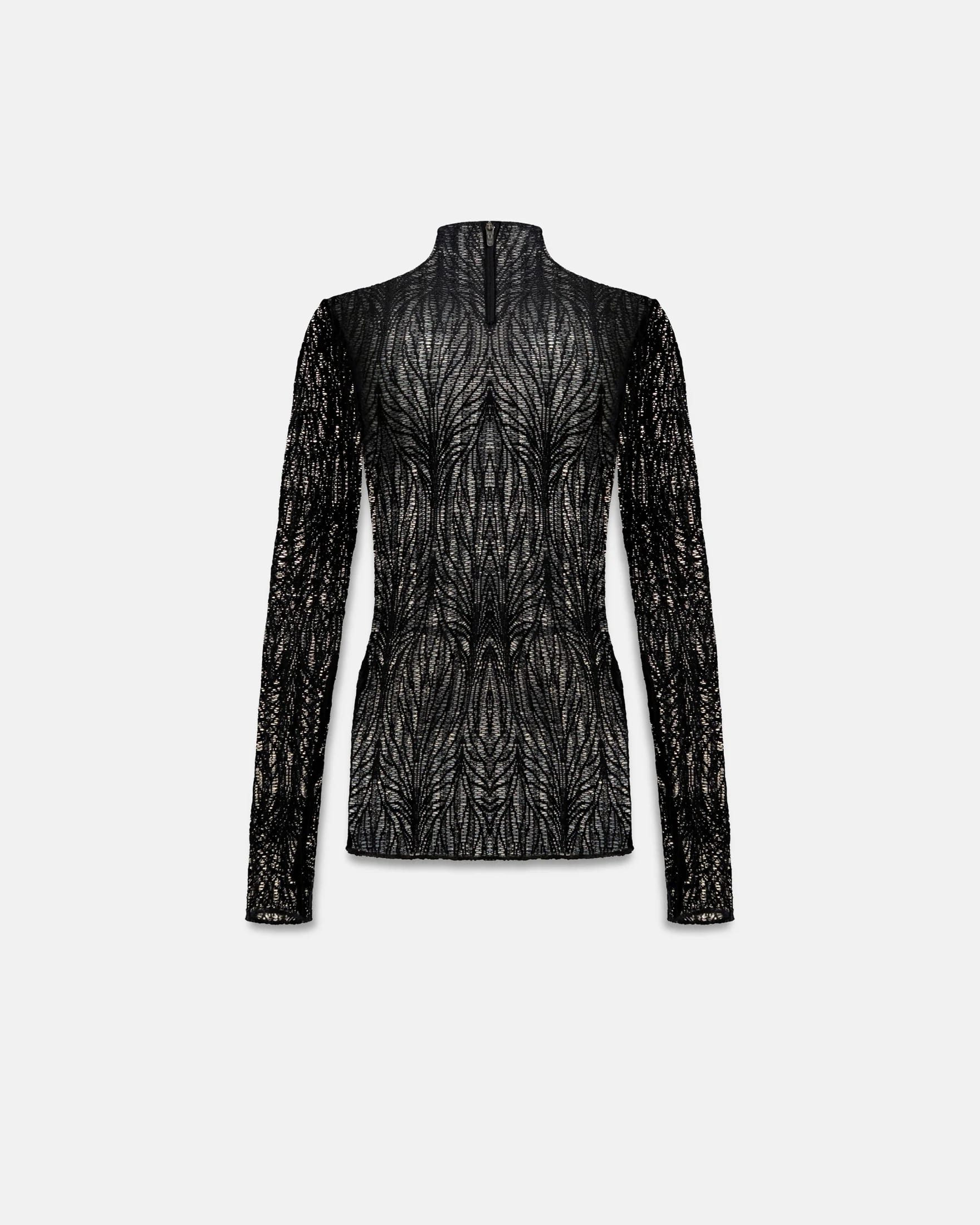 Basics Turtle Neck Top Transparent Black - imagen 9