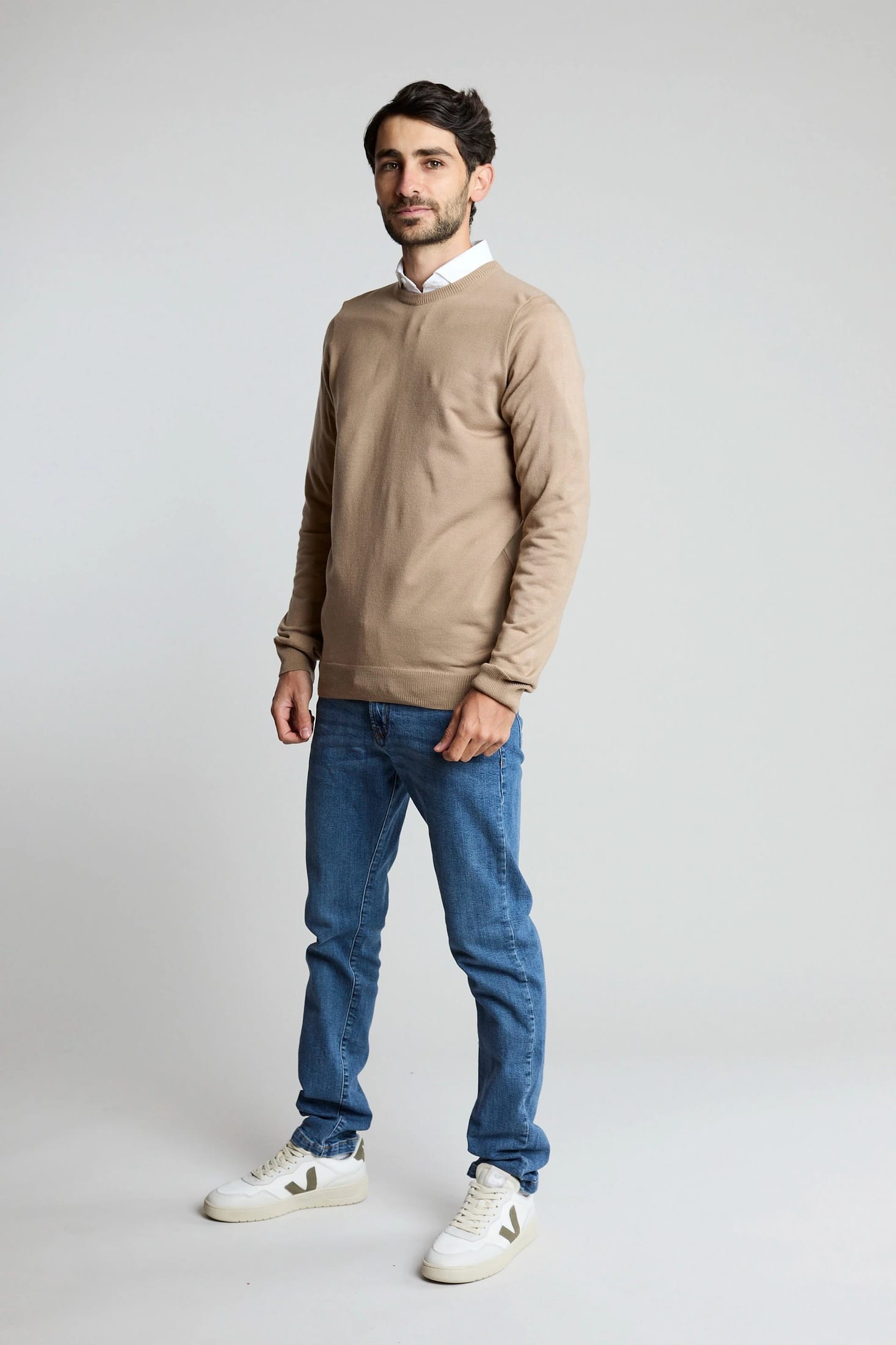 Sueter tejido básico beige - imagen 3