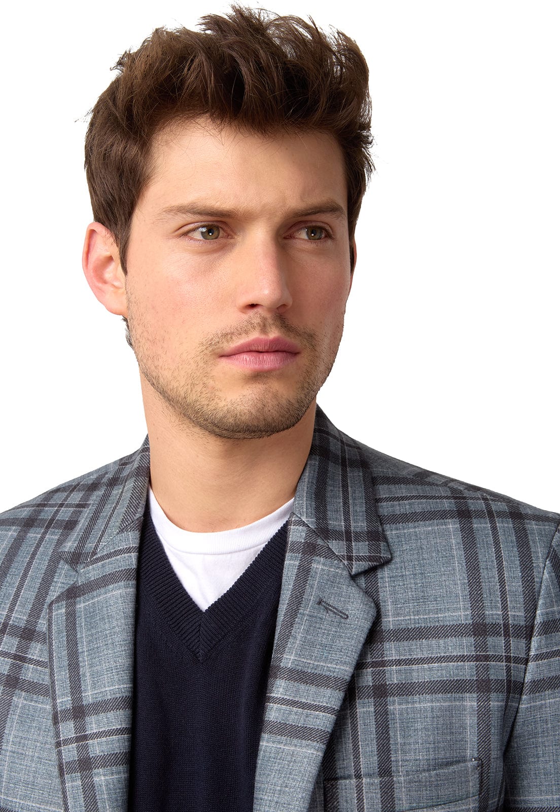 Blazer estampado negro a cuadros - imagen 5