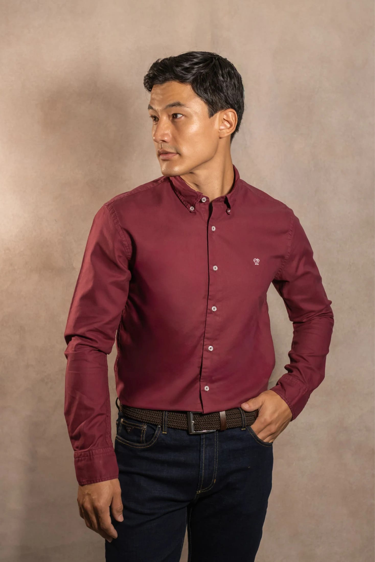 Camisa Antimanchas Oxford Vino - imagen 6