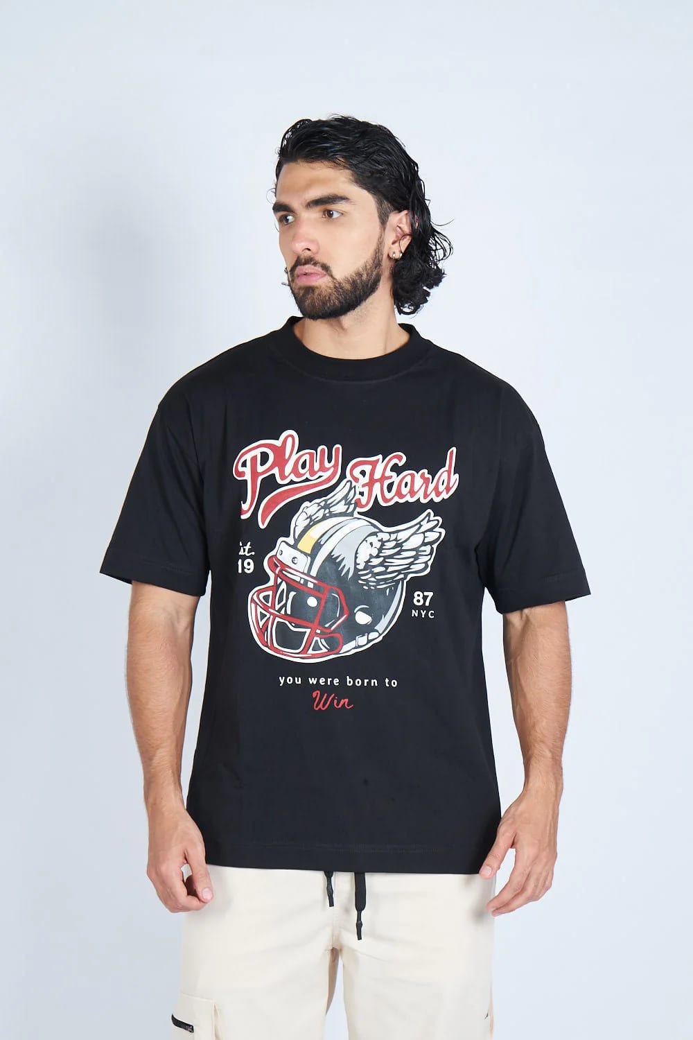 Camiseta oversize PLAY HARD NEGRO | DROP 03 | - imagen 7