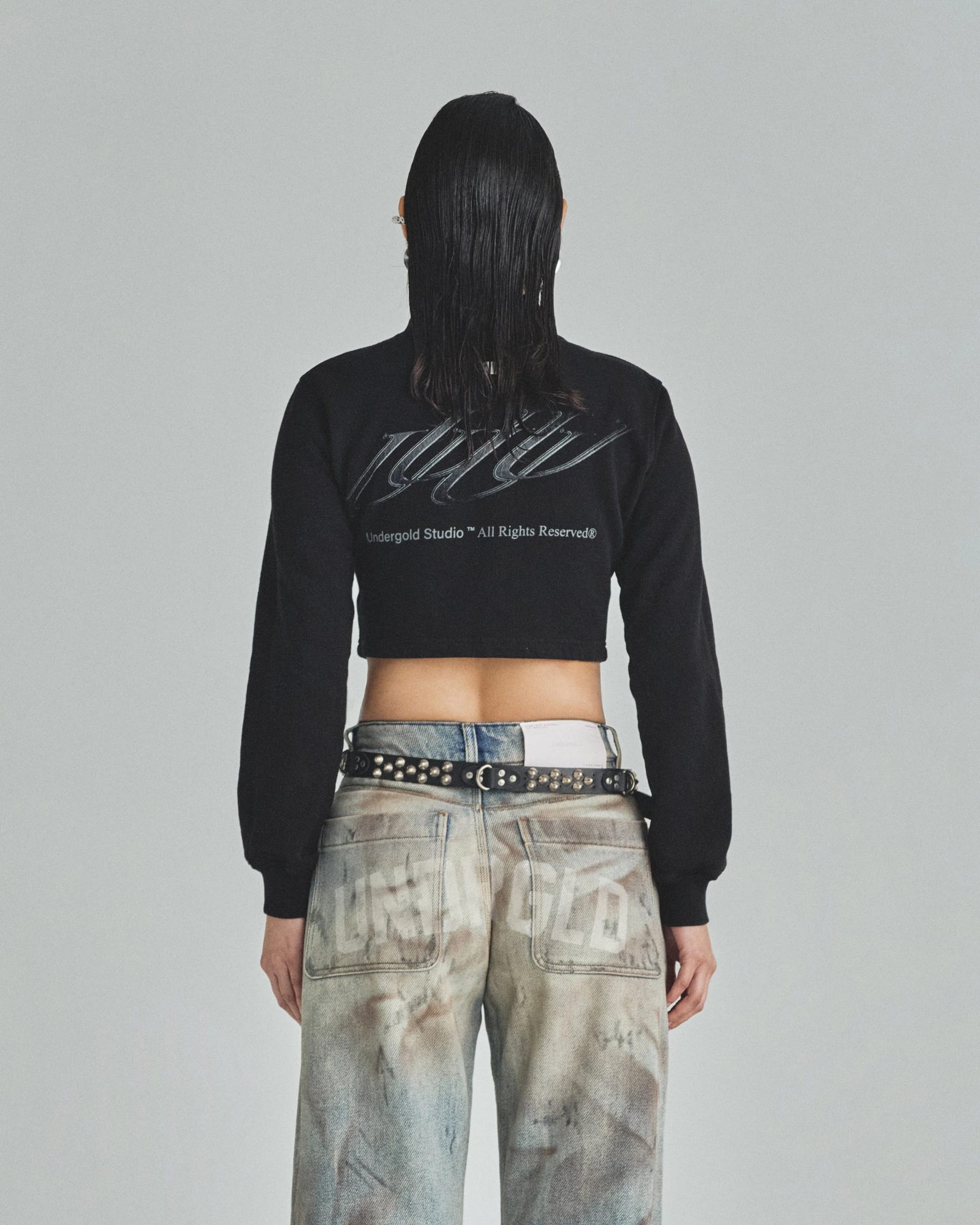 W Spring Unity Zip Up Slim Fit Crewneck Black - imagen 7