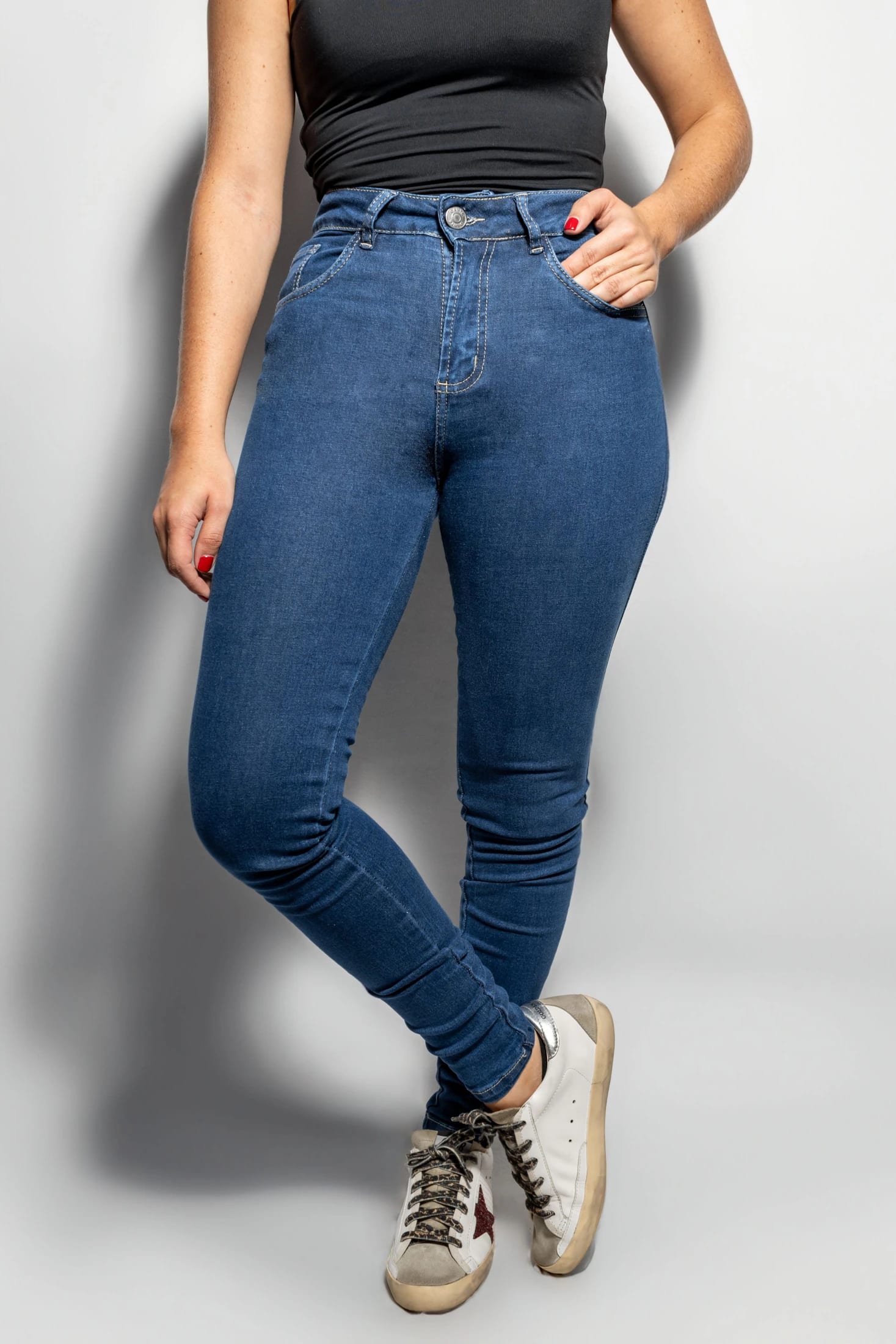 Jean Elastico Skinny Azul Navy - imagen 1