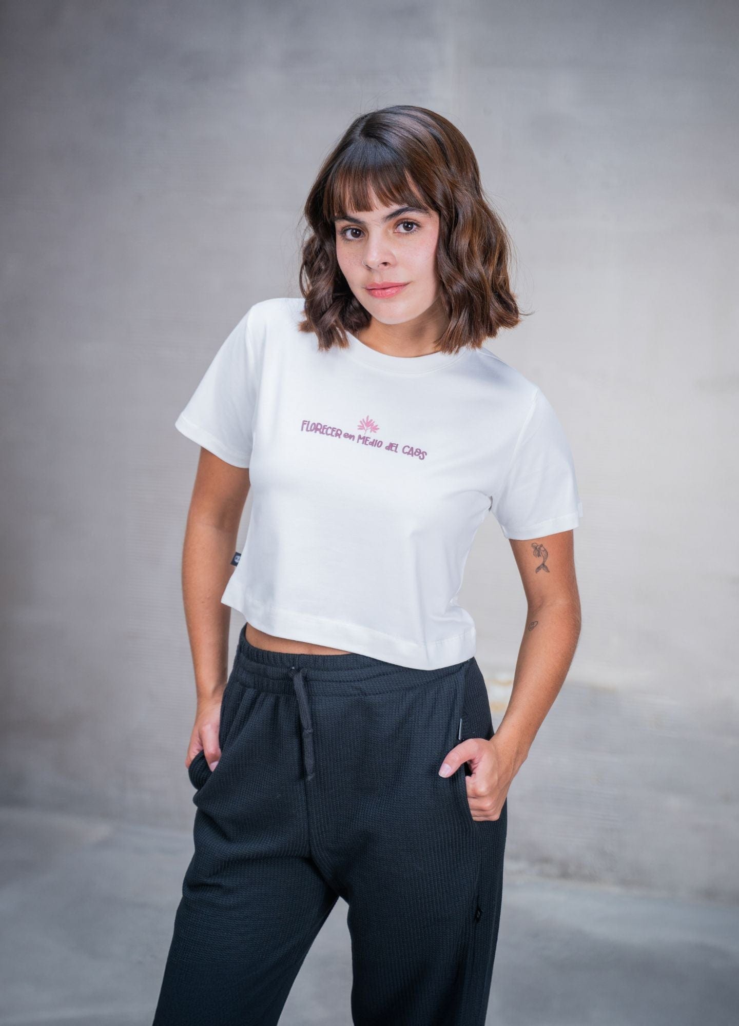 Crop Top Florecer – Marfil - imagen 1