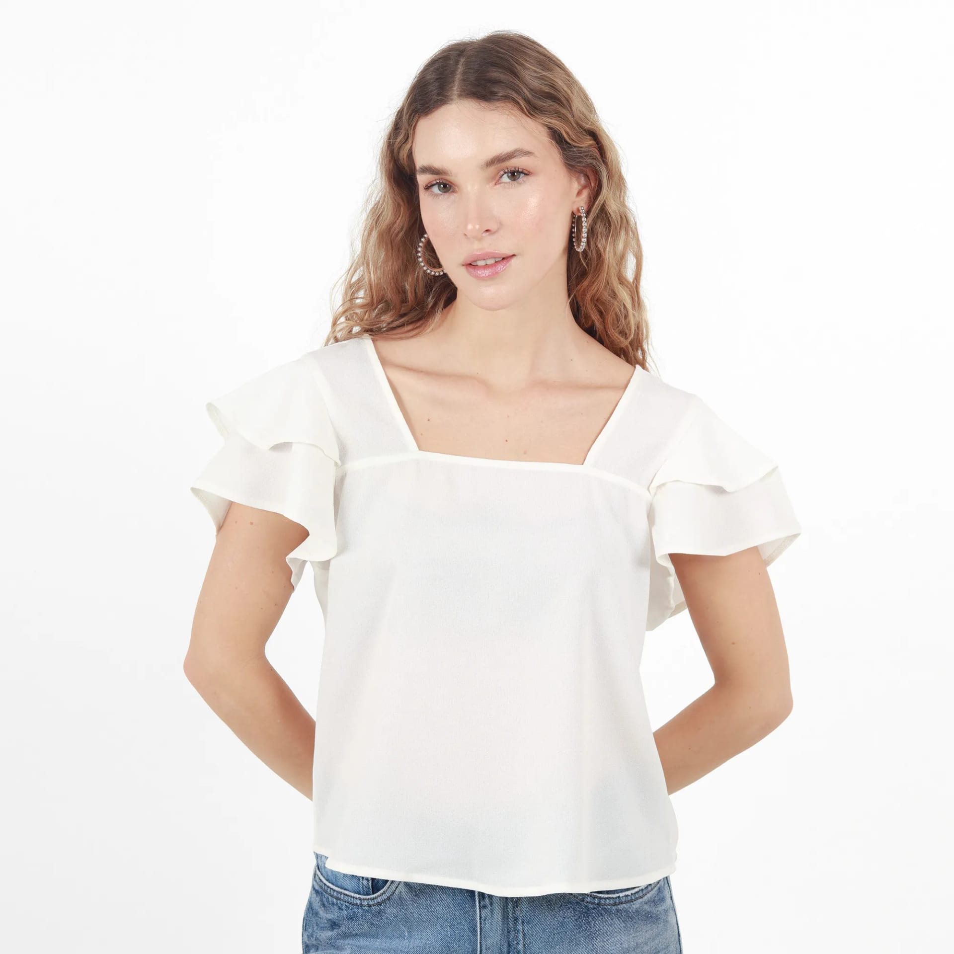 Blusa Cuello U Manga Bolero - imagen 40