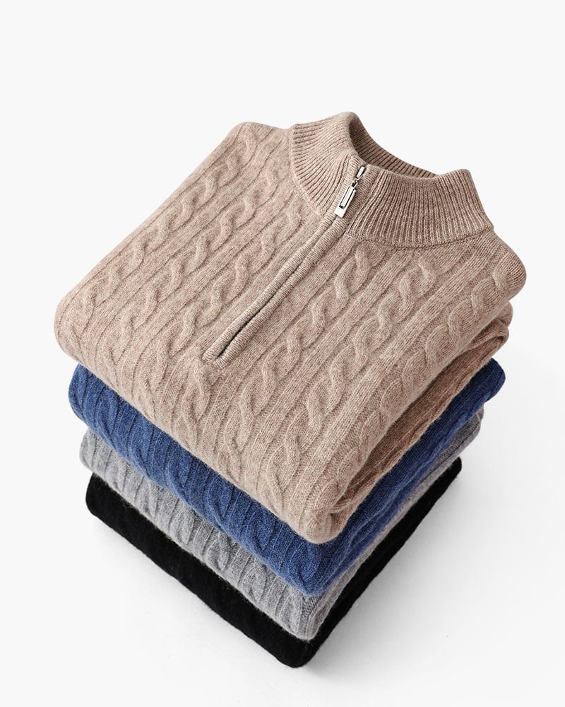 100% Cashmere Woven Half Zip - imagen 9