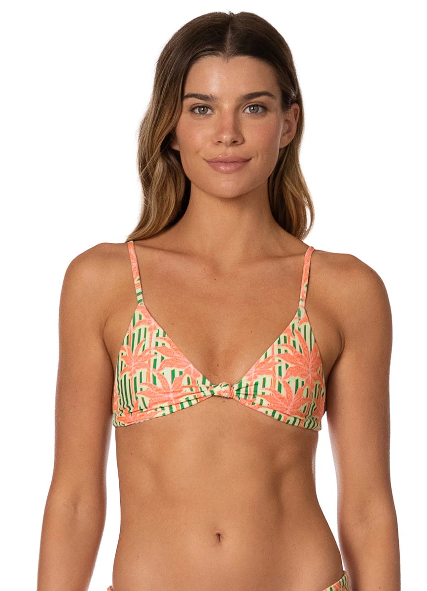 Maaji Blooming Stripes Sahara Fixed Triangle Bikini Top - imagen 2