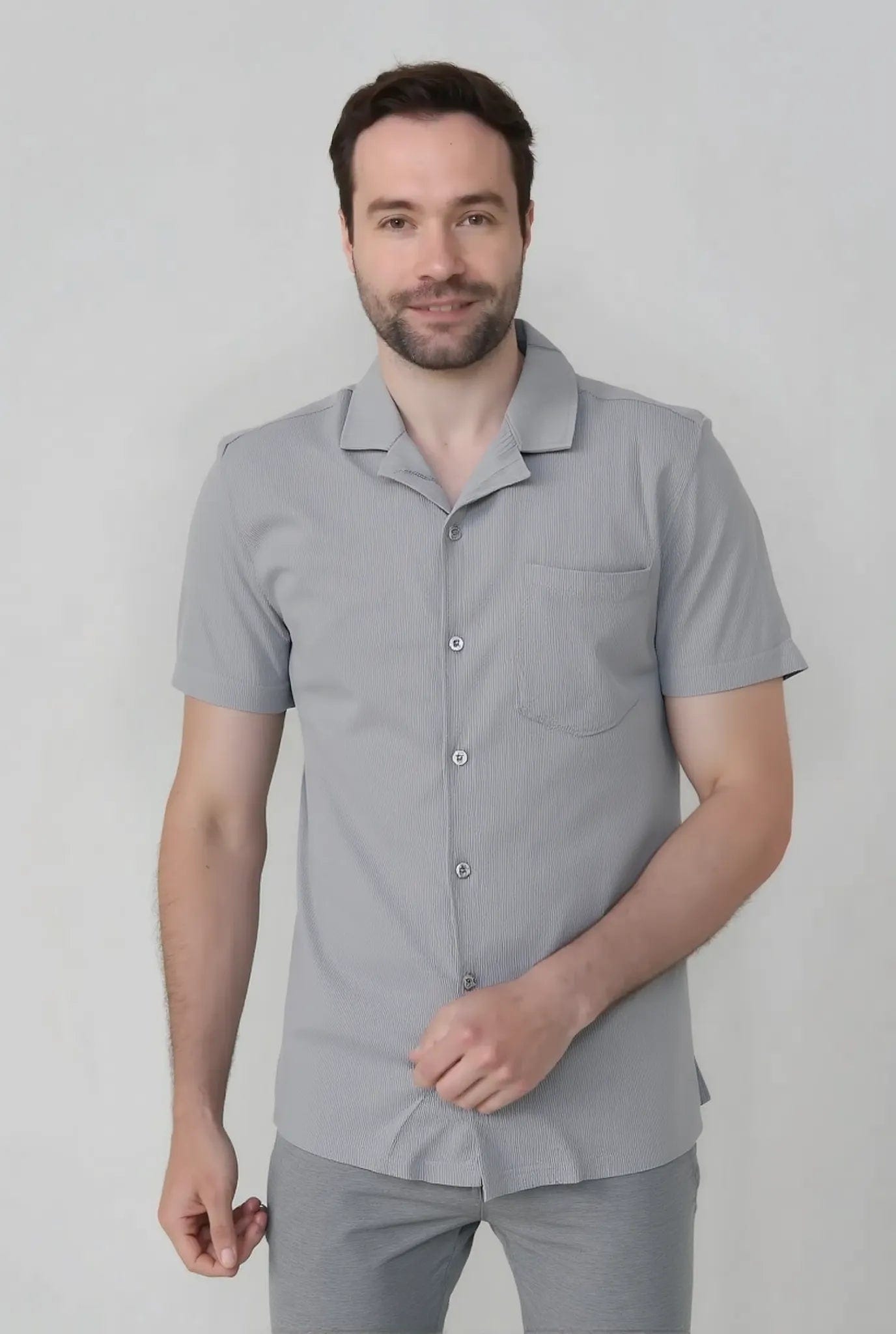 Camisa con textura manga corta para hombre Jon Sonen 087224001 - imagen 5