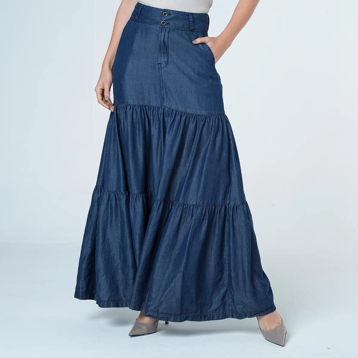 Falda Larga Denim Drk - imagen 2