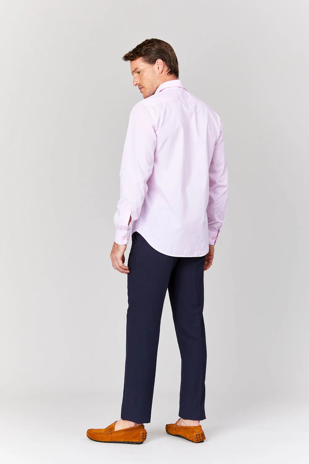 Men's cotton shirt pink muslin - imagen 5