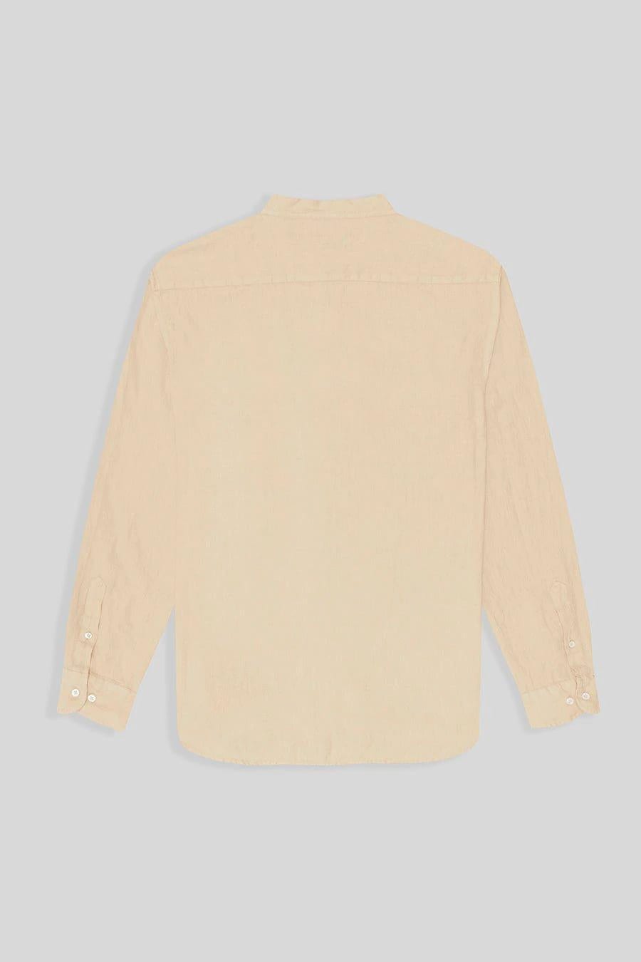 Men's linen shirt mao beige basic - imagen 2