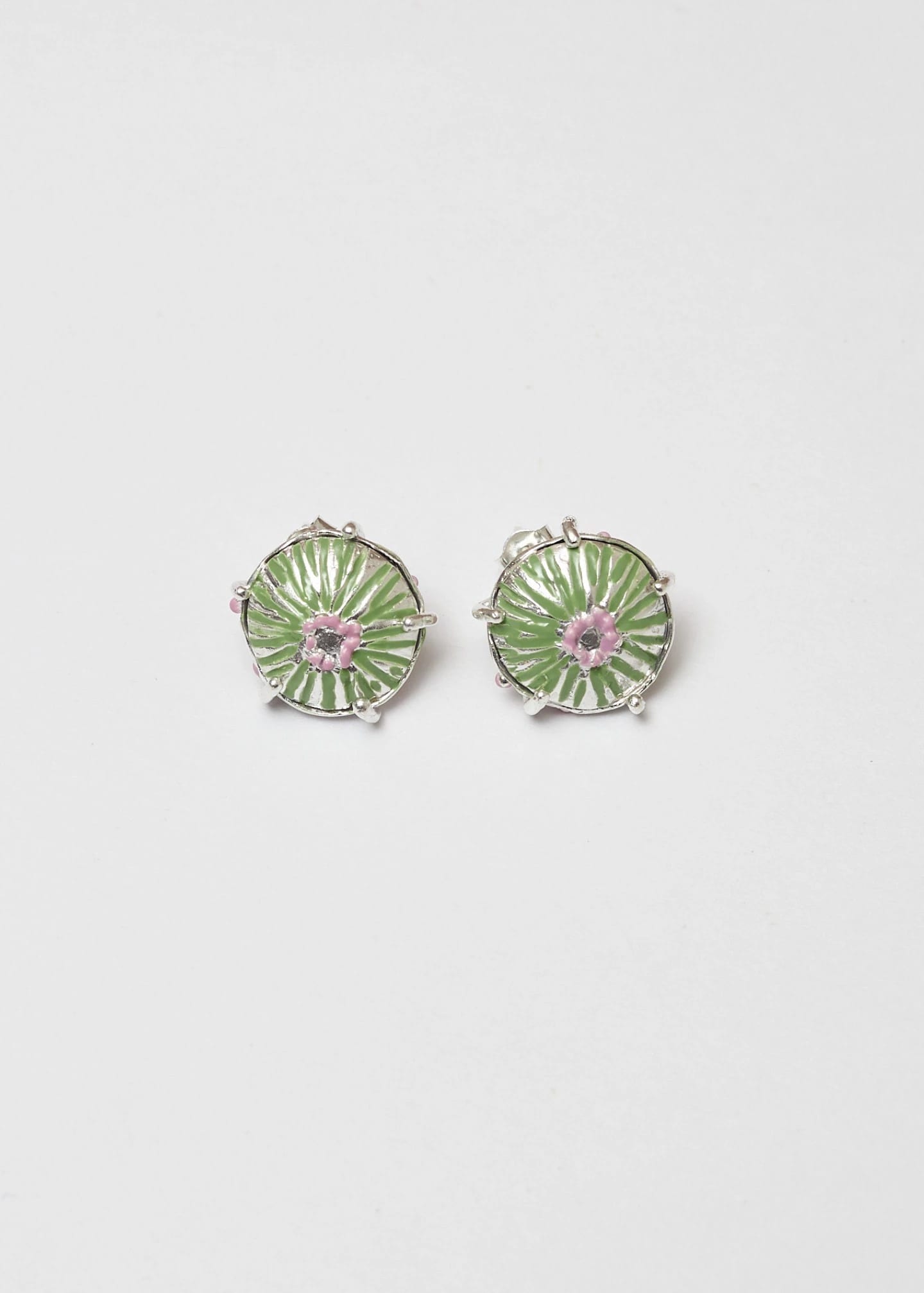 Aretes midi sombrerito pistacho lila - imagen 6