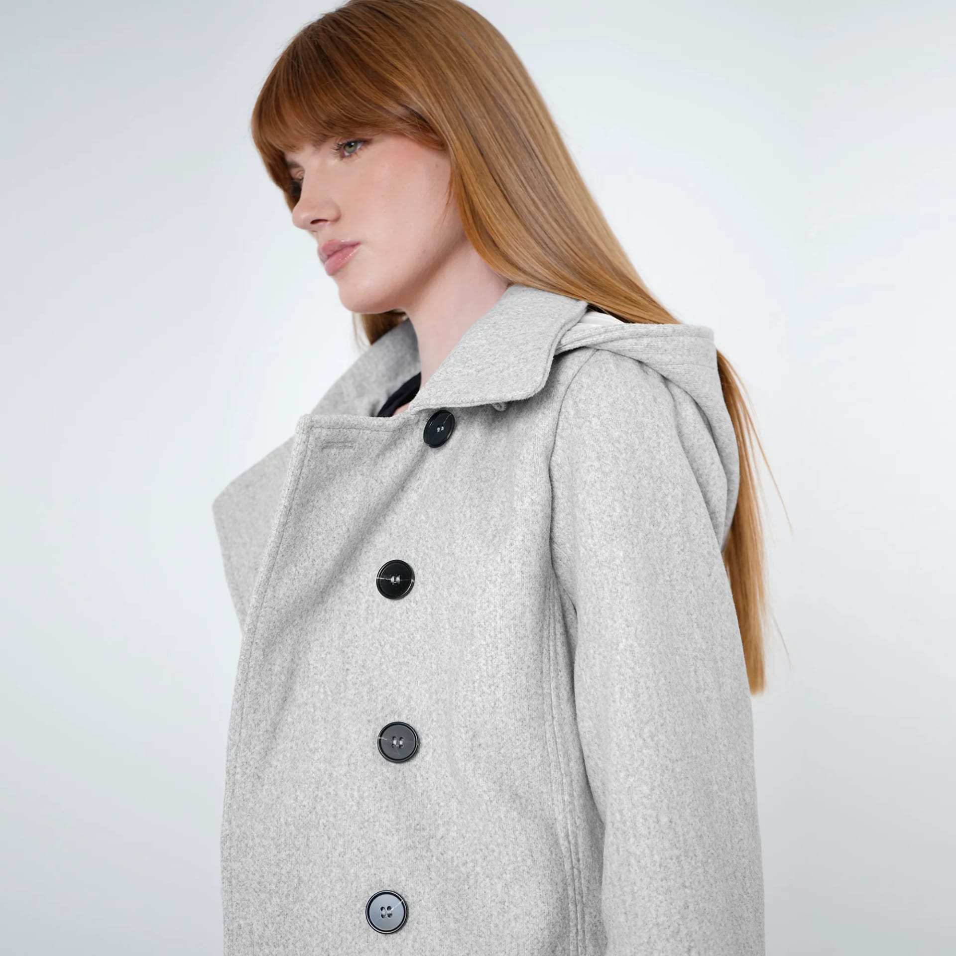 Chaqueta abrigo trench cruzado cuello solapa con capucha - imagen 23