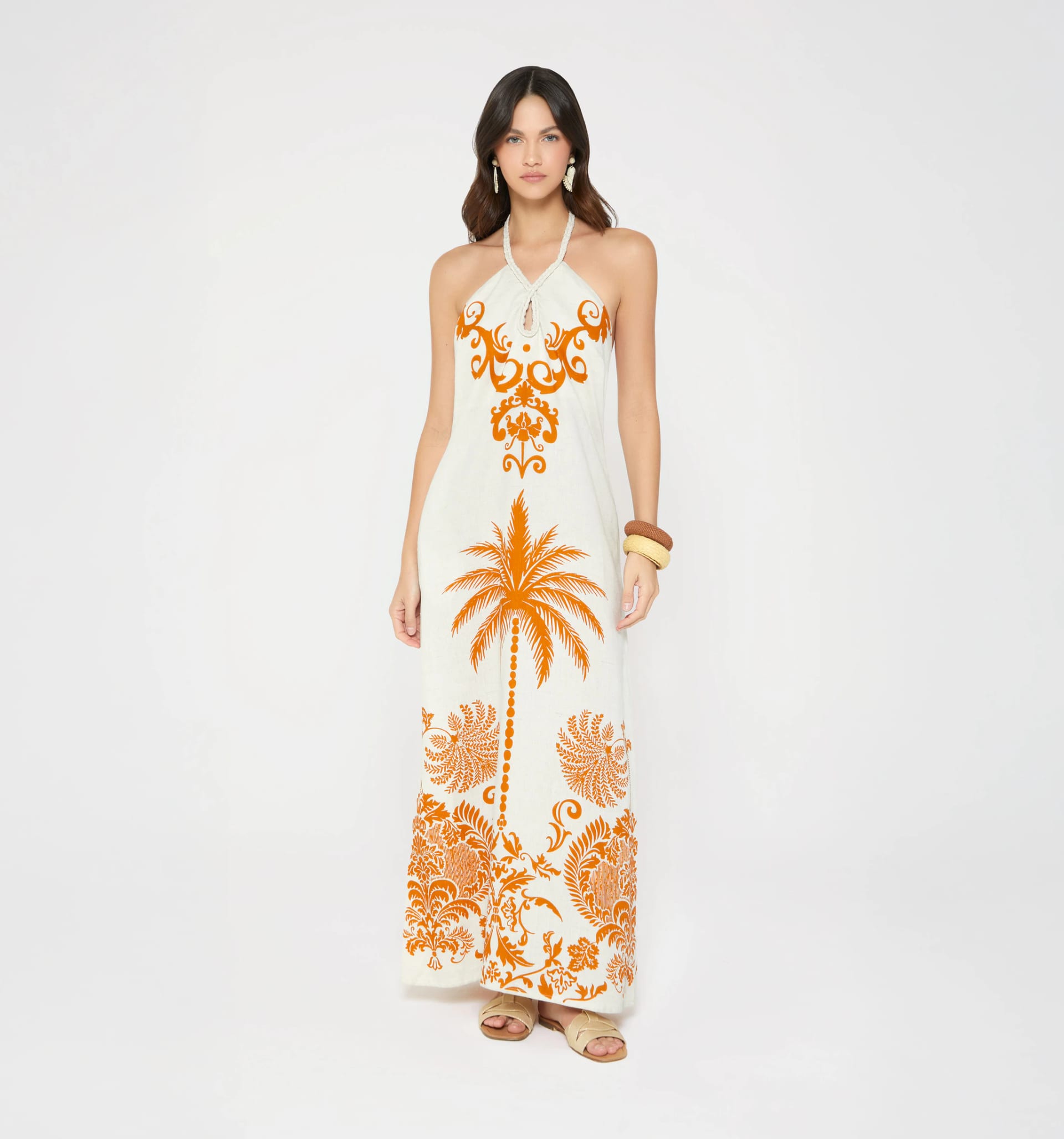 Vestido largo con amarre - imagen 1
