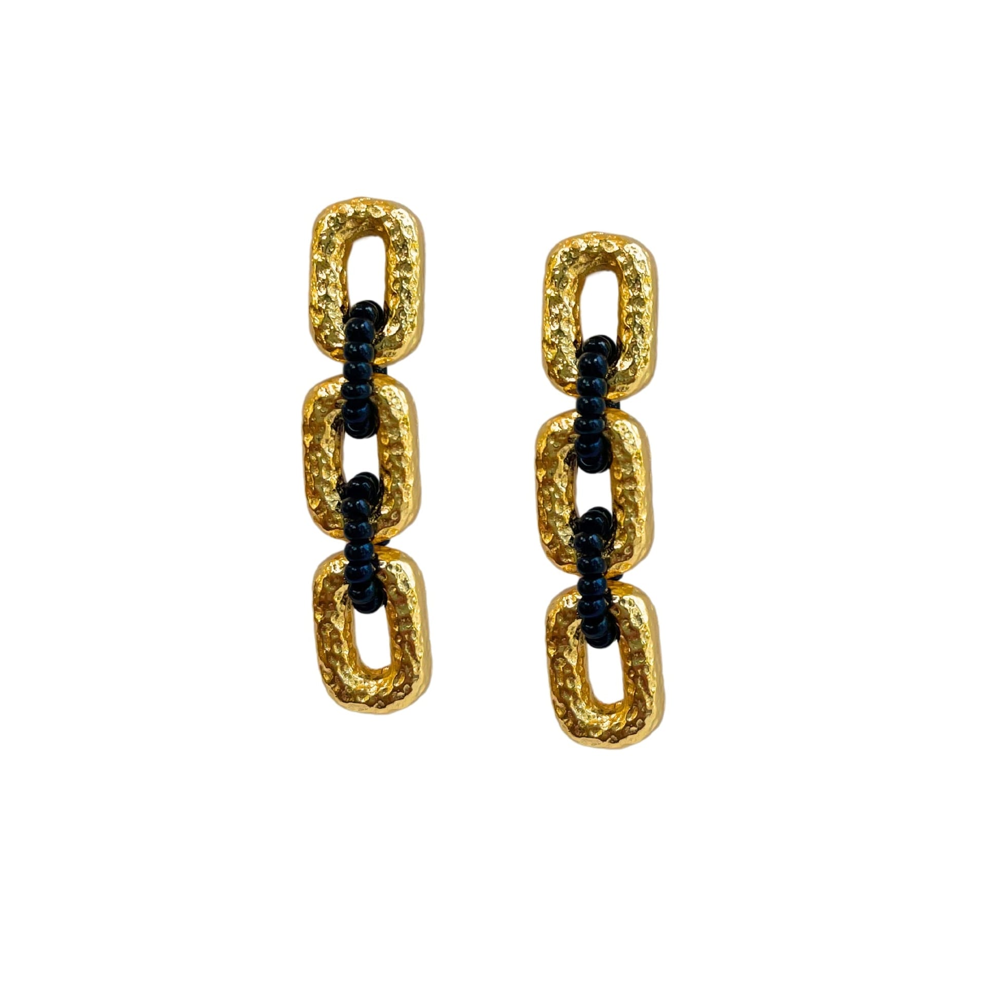 Connected Mini Link Beaded Earrings - imagen 5