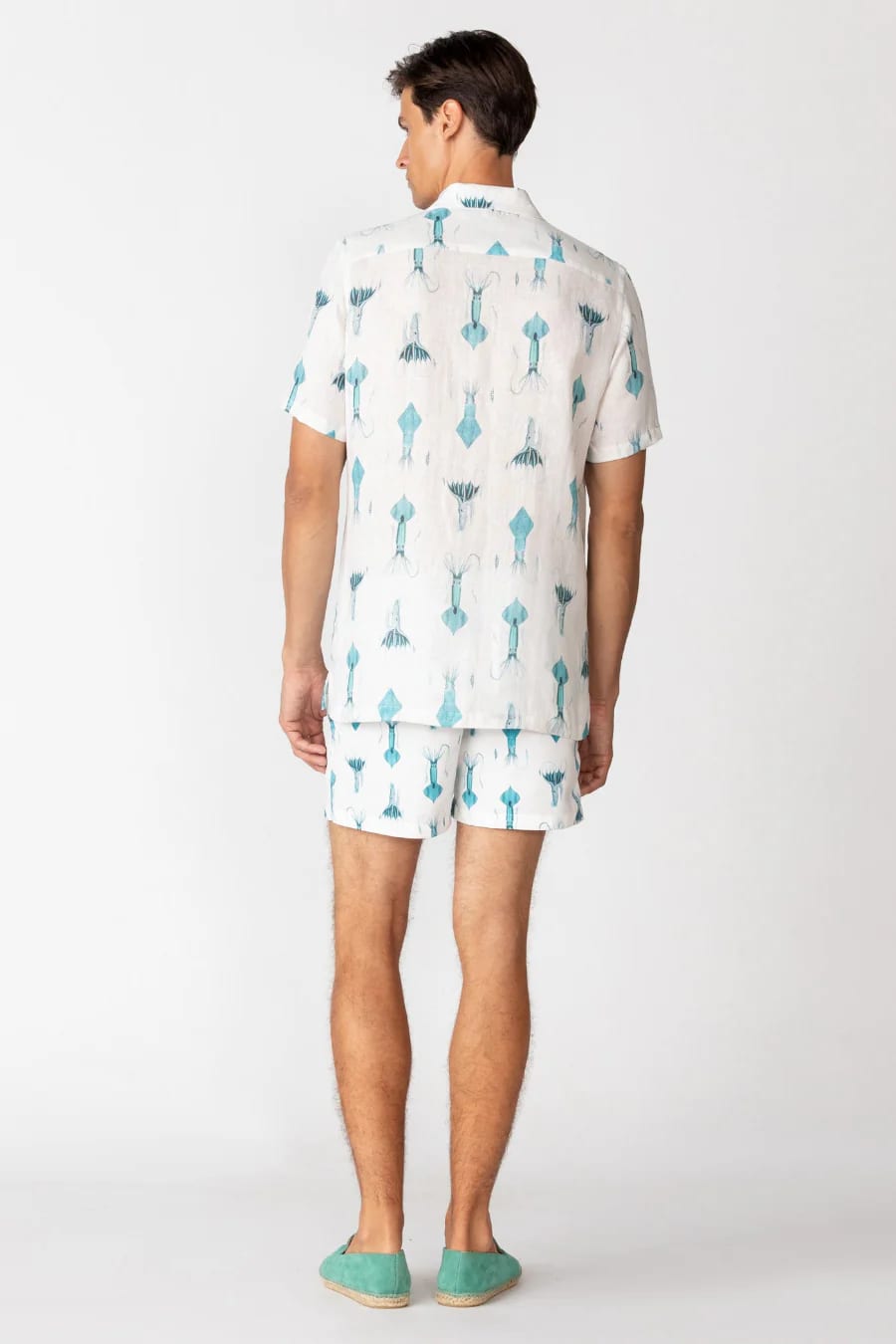 Men's linen shirt white egret - imagen 8