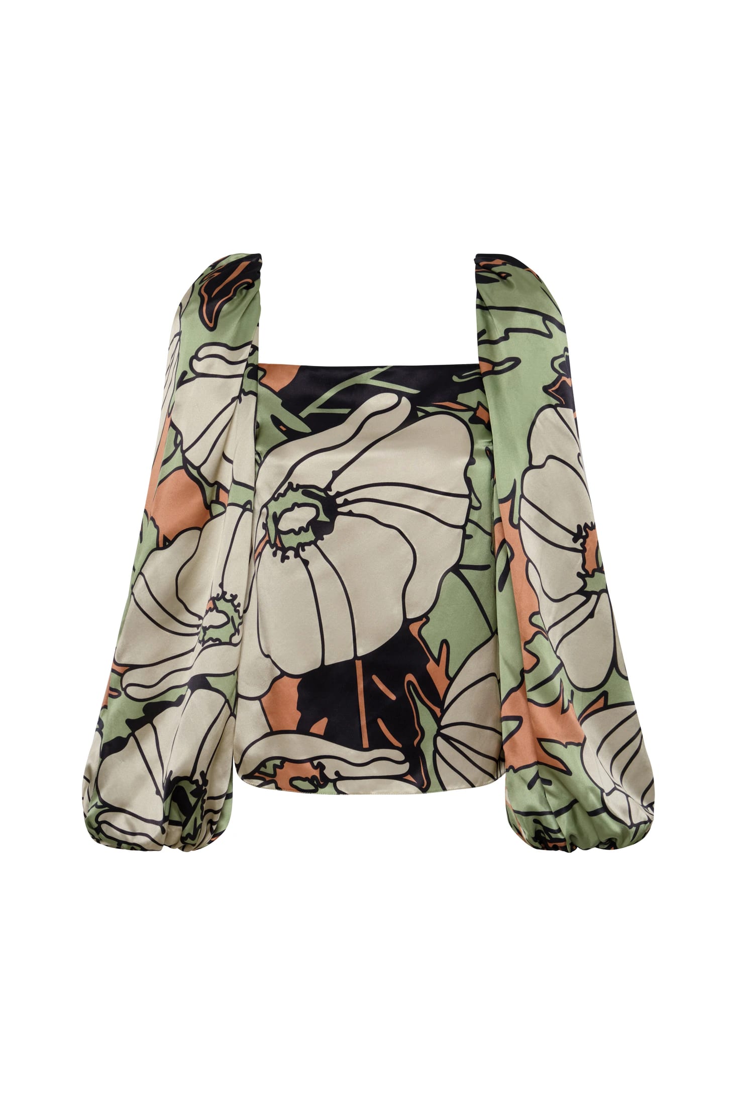 Celia Satin Silk Blouse / Sage - imagen 1