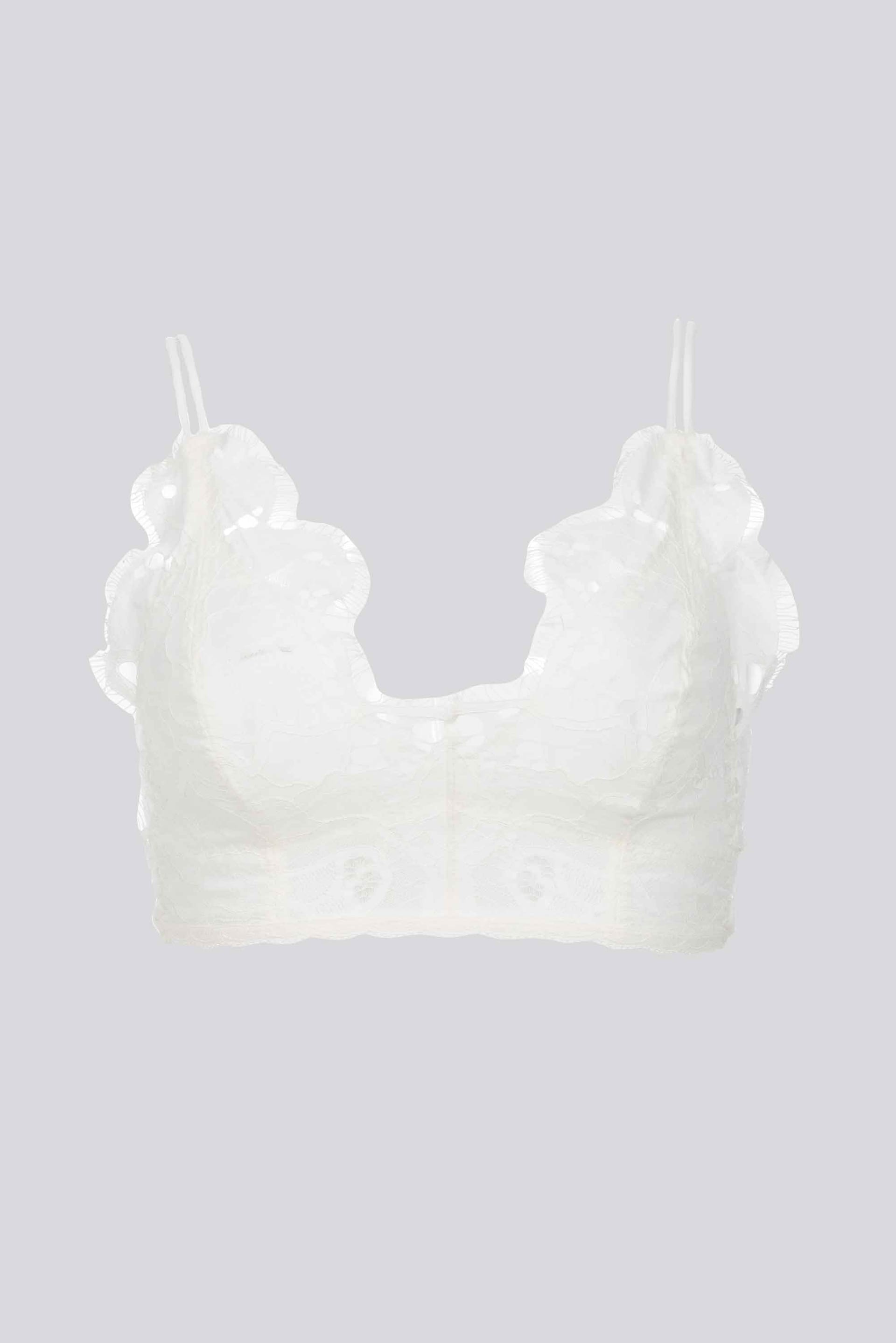 BRALETTE SIN ARO ELLIPSE ENCAJE ALGODÓN CRUDO - imagen 2