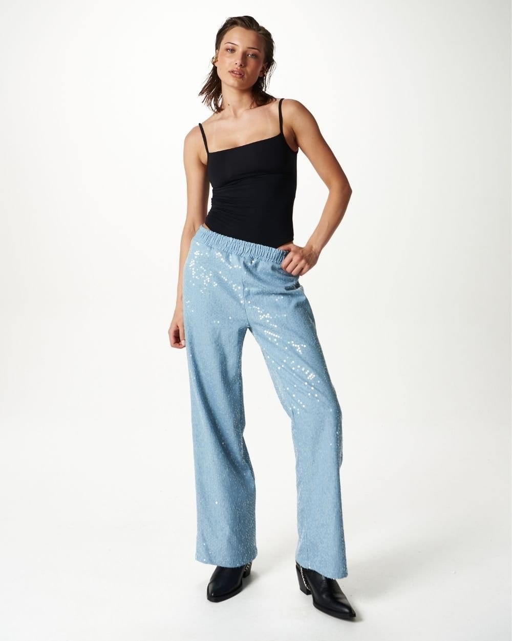 DENIM GLITTER PANTS - imagen 3