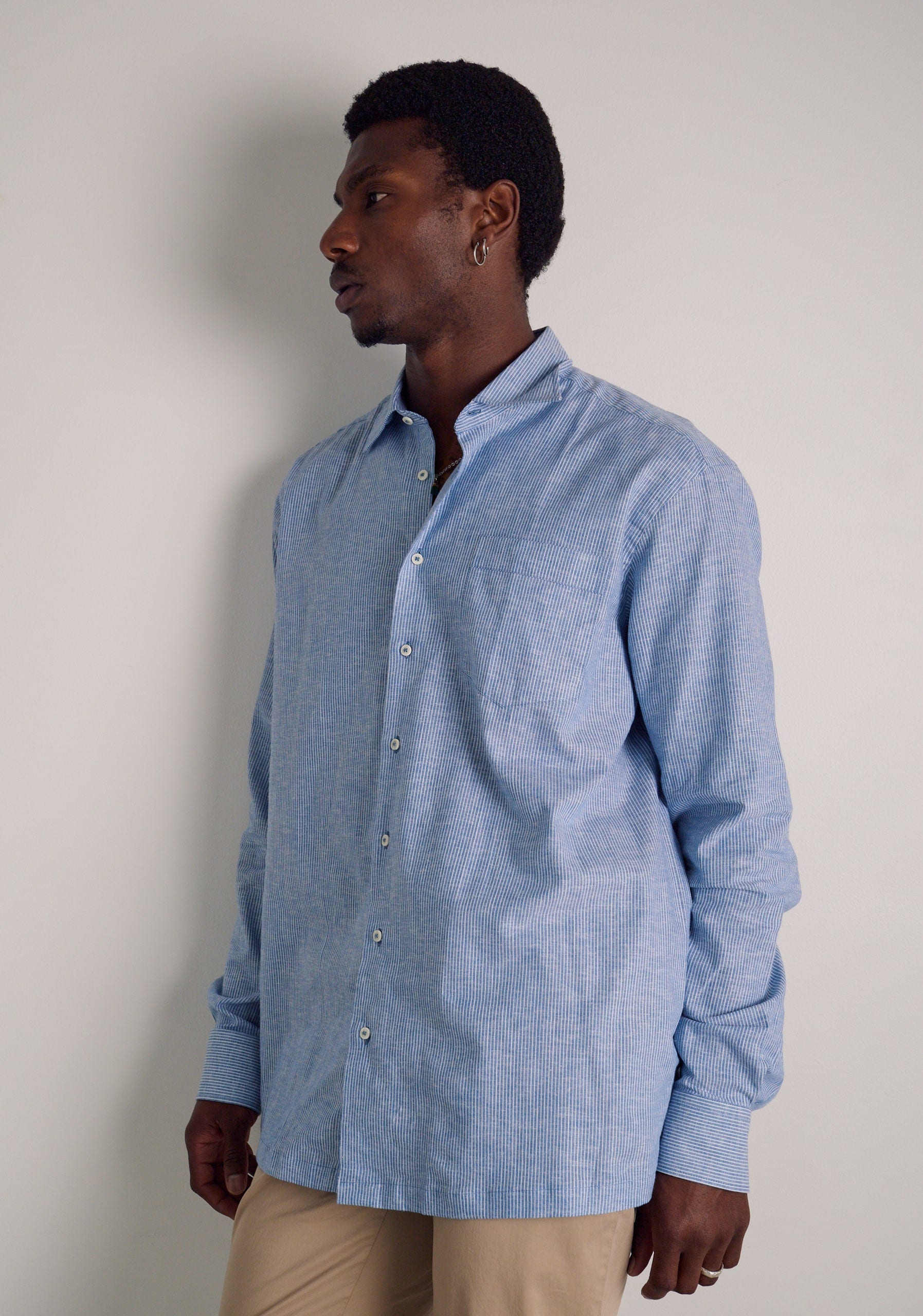 Camisa H CI Jamaica Rayas Delg Azul Medio - imagen 2