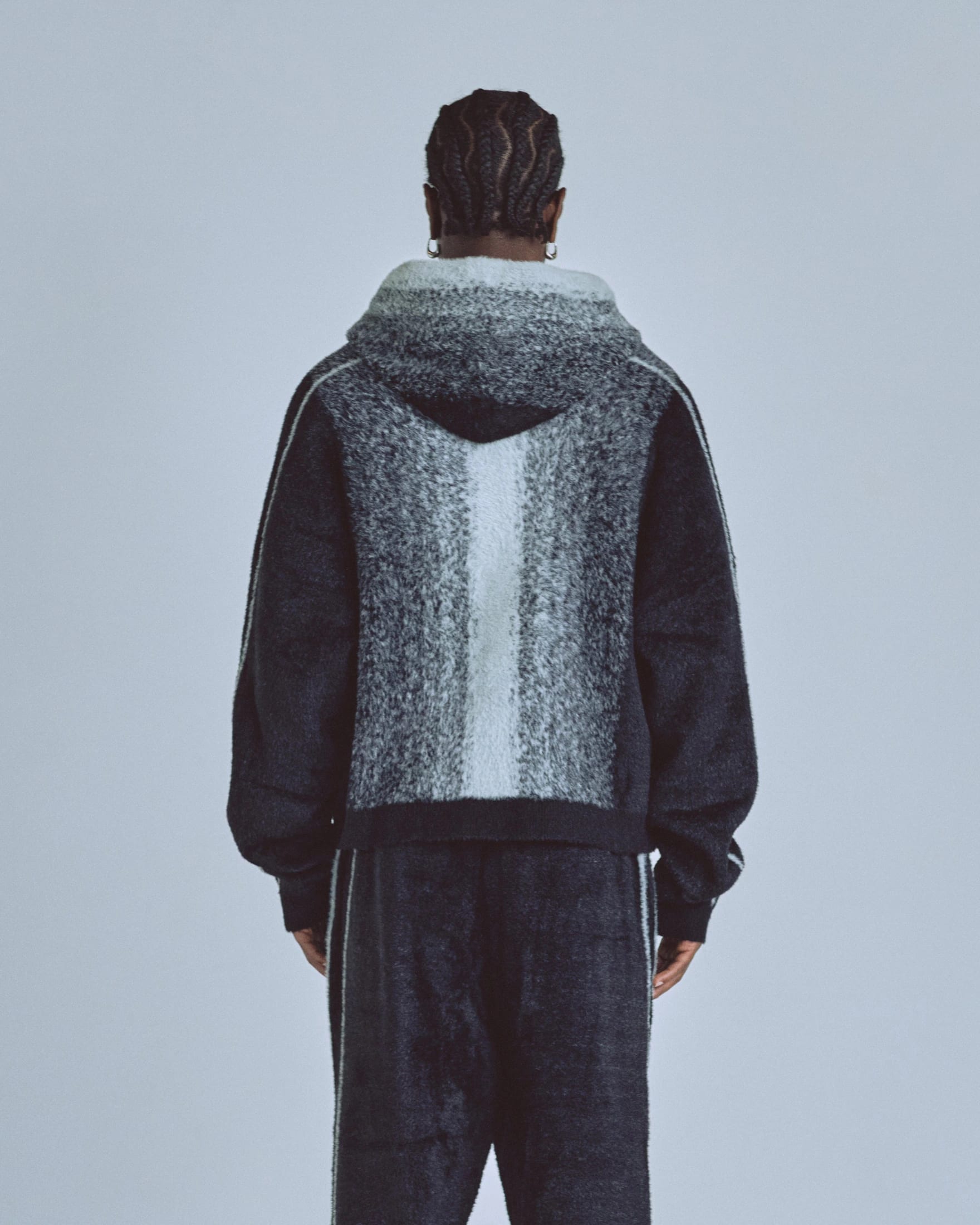 Basics Knit Zip Up Hoodie Bone/Black - imagen 5