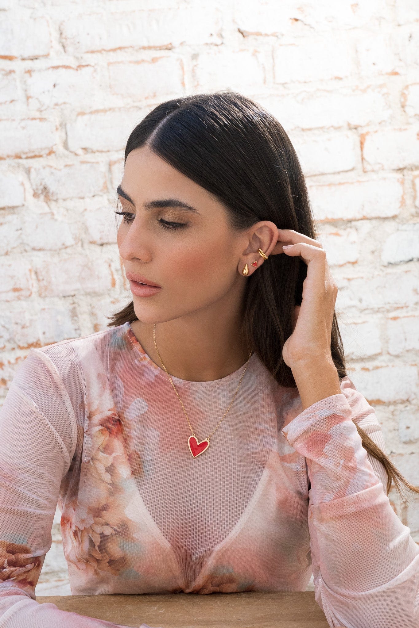 Set X4 Aretes Mini Gota Y Corazón - imagen 6