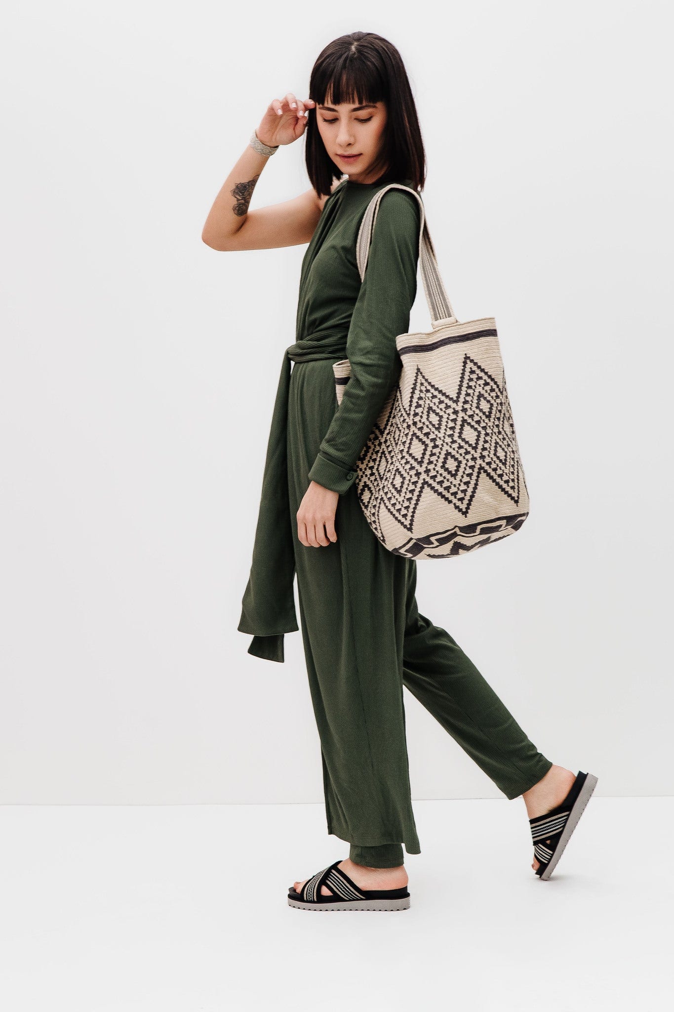 Maxi Bolso Wayuu Beige/Gris - imagen 2
