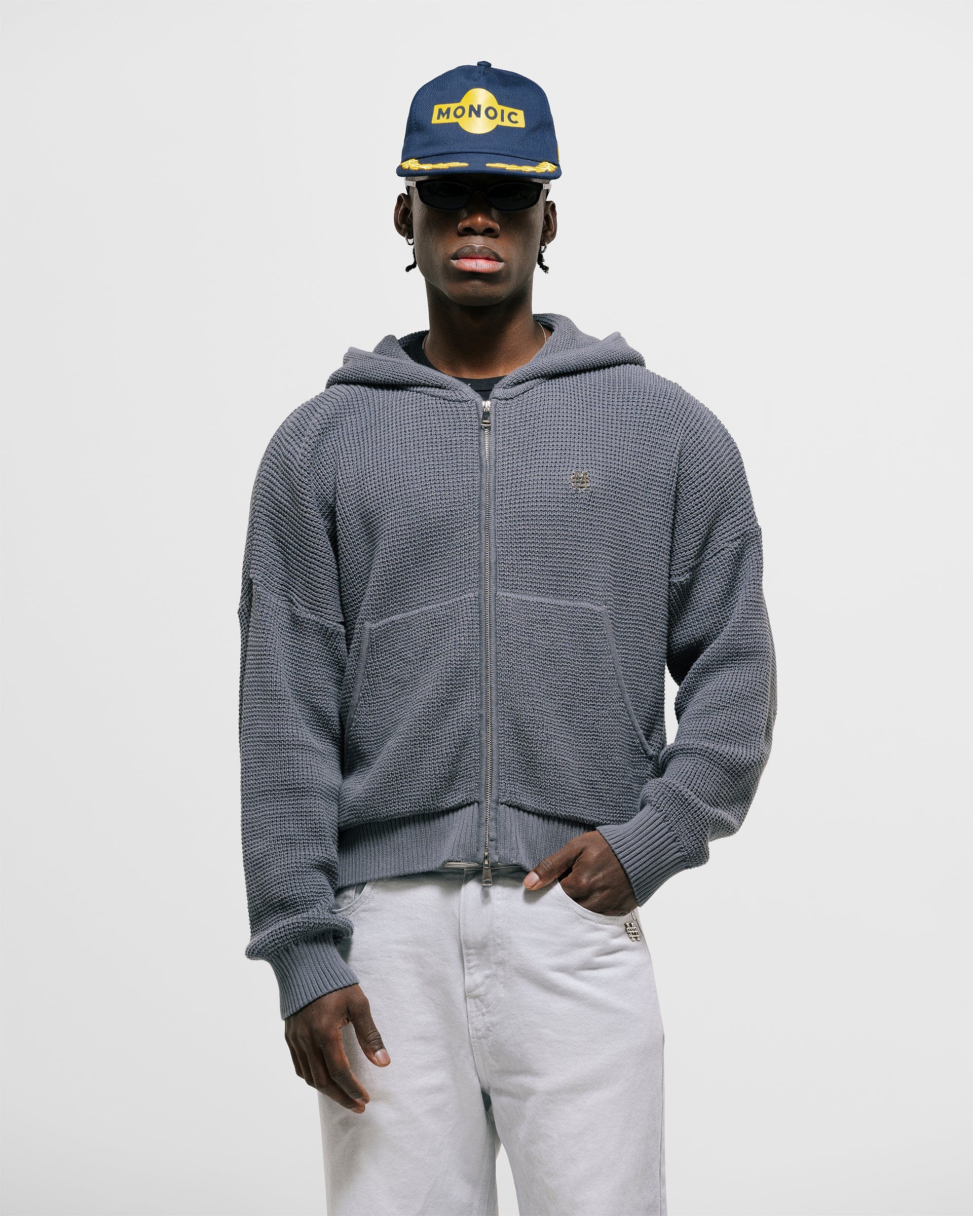Zip Knitwear Hoodie - Gris Raton - imagen 2
