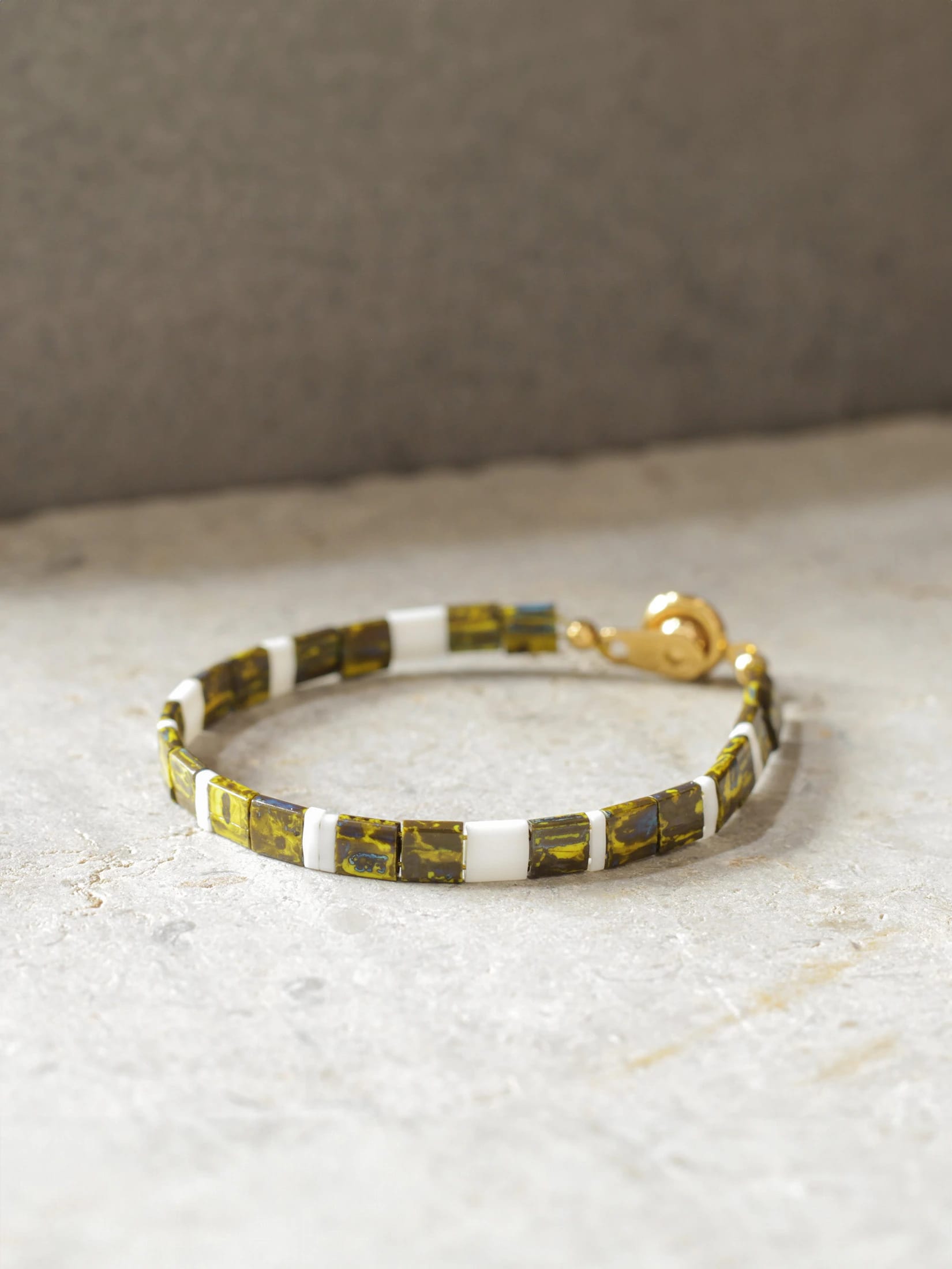 Brazalete Miyuki Tila Amarillo Marmolizado 5mm - imagen 2